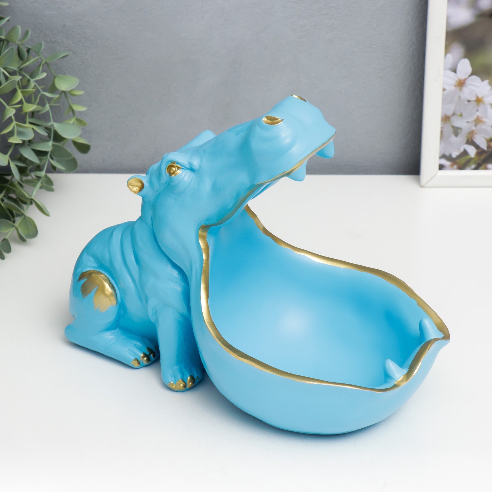 Изображение товара Подставка интерьерная Голубой бегемот 22x16.5x30 см