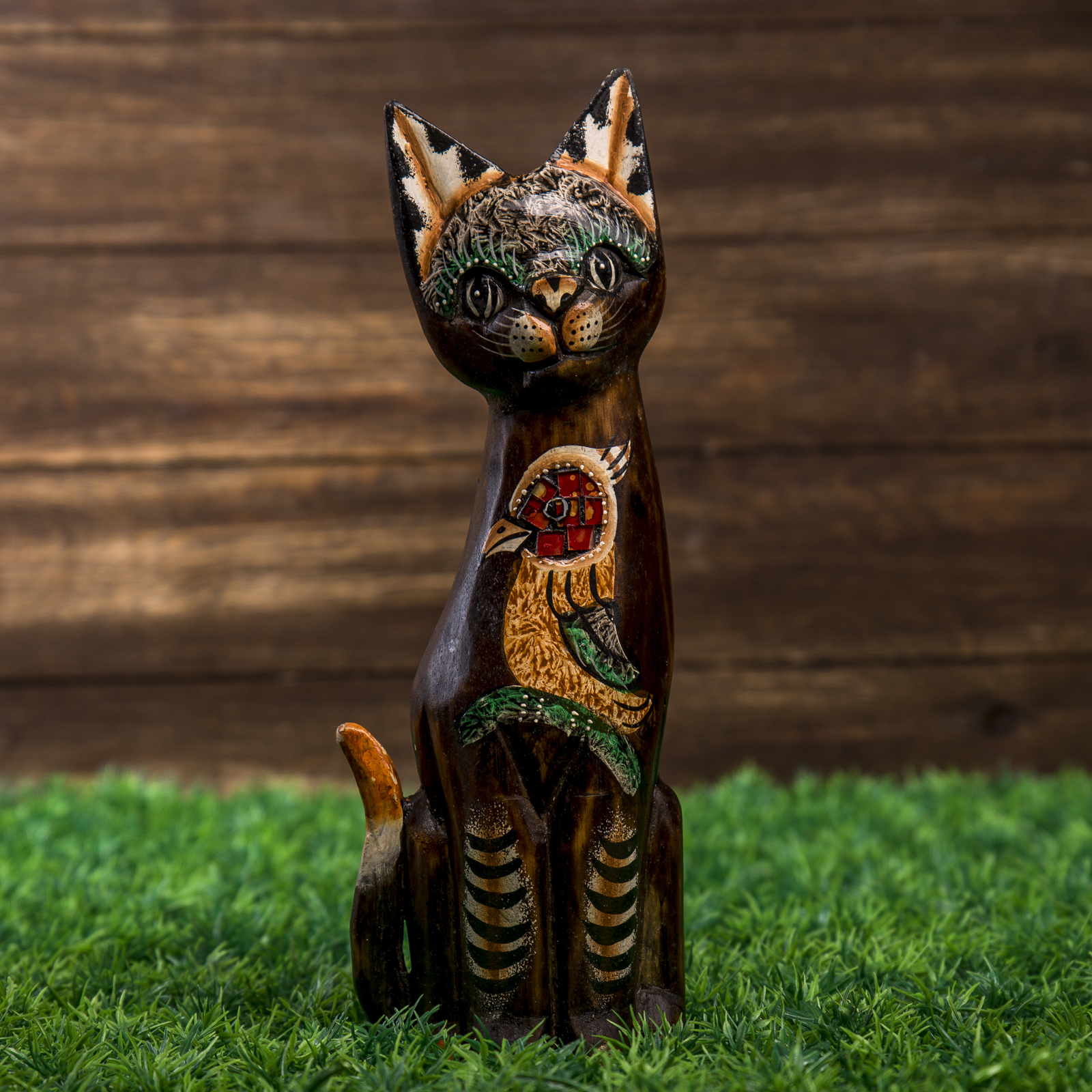 Изображение товара Сувенир интерьерный "Кошка с птичкой" высота 30 см