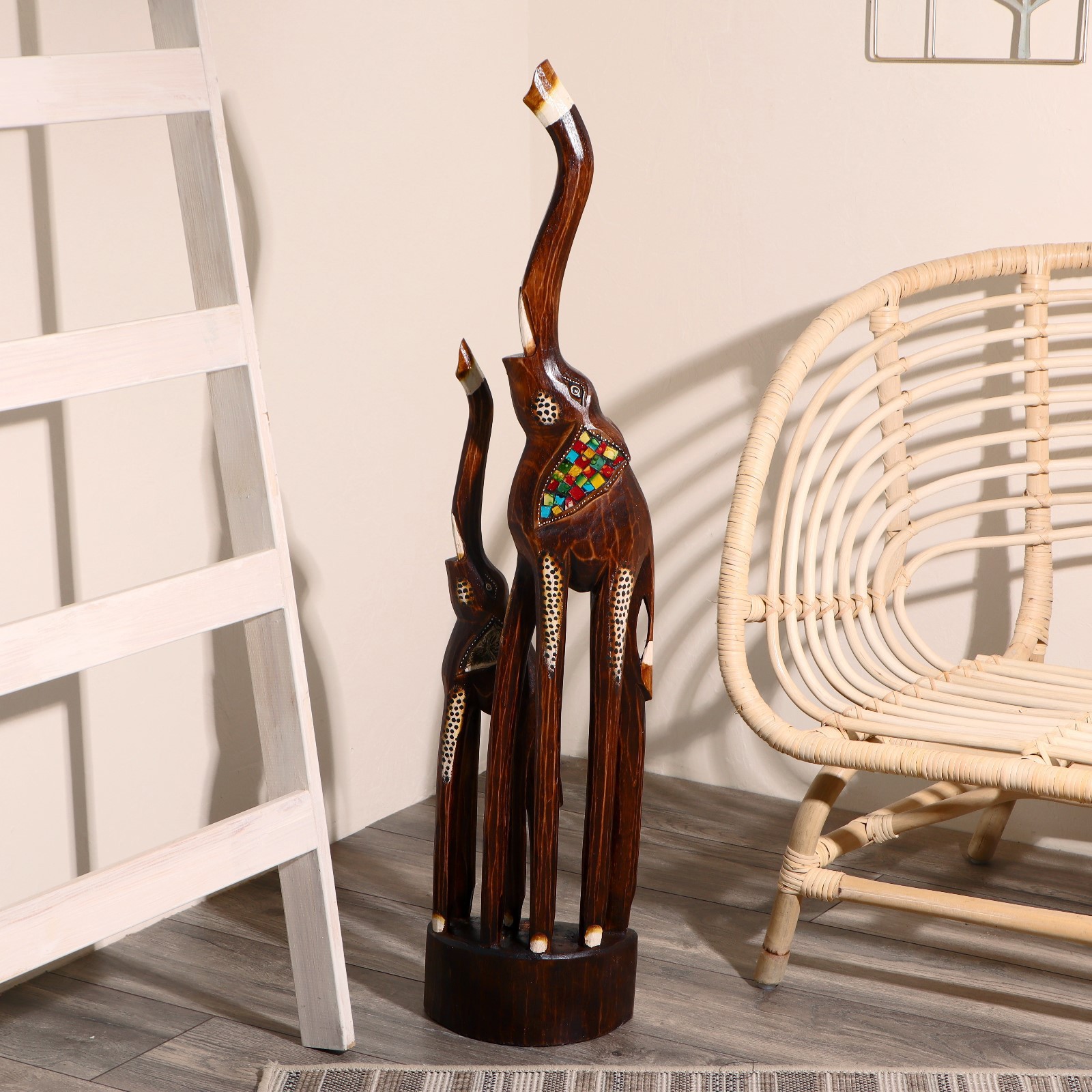 Изображение товара Сувенир интерьерный "Два слона - красные уши" 100x19x8 см