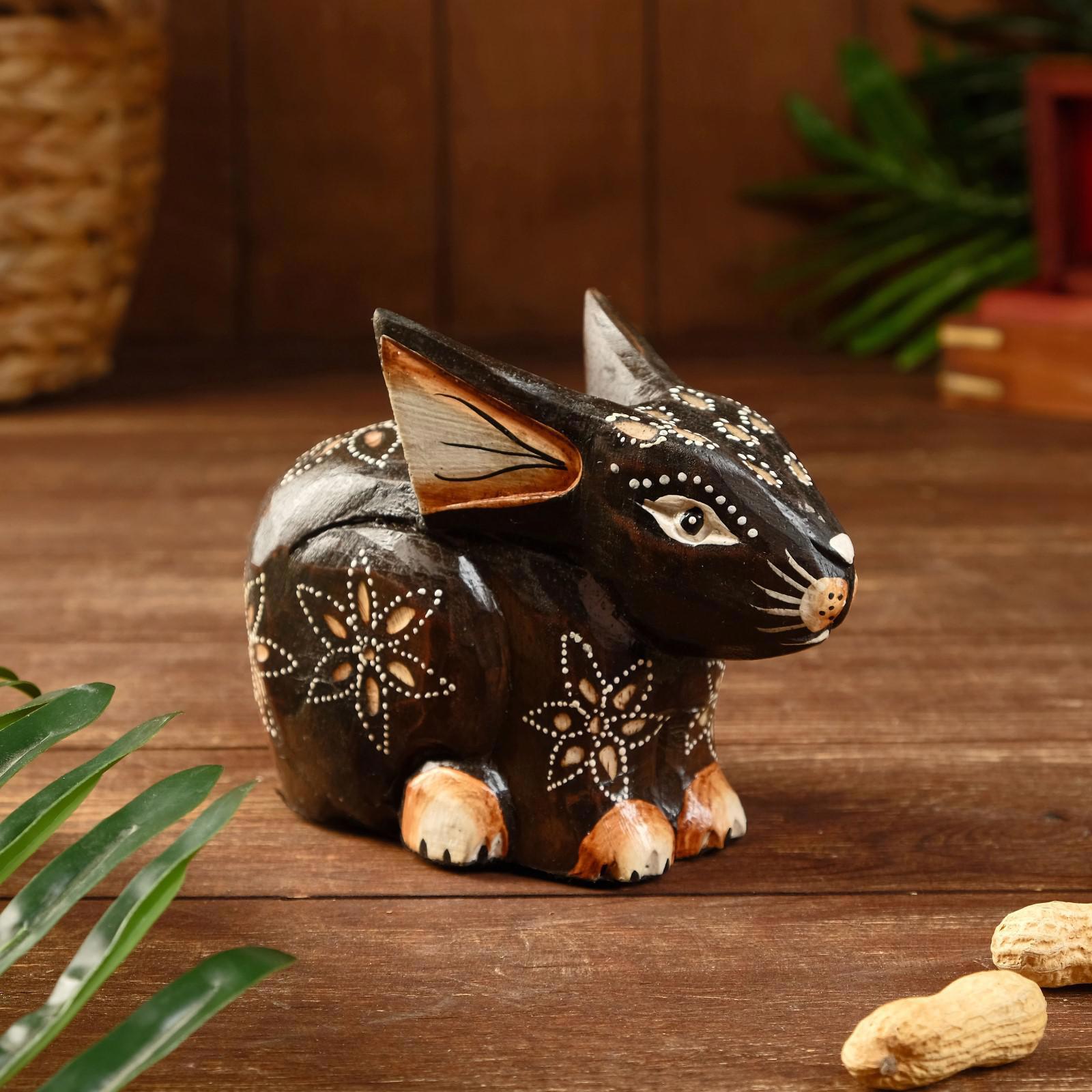 Изображение товара Сувенир интерьерный "Кролик резной" тёмный 15x7x11 см