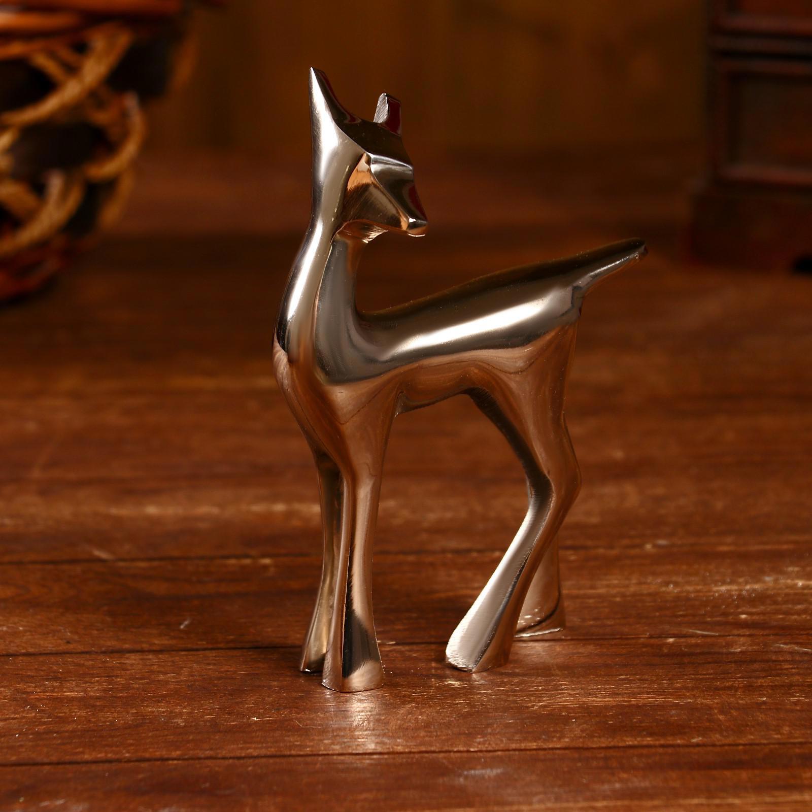 Изображение товара Сувенир интерьерный "Оленёнок" 7.6x5.1x15.2 см (никелевое покрытие)