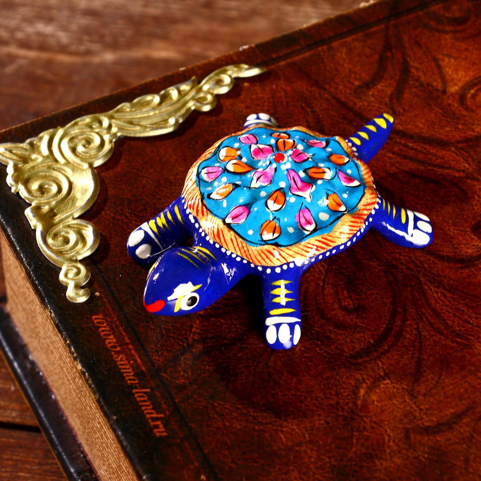 Изображение товара Сувенир интерьерный "Синяя черепашка"алюминий 9x6.5x2 см