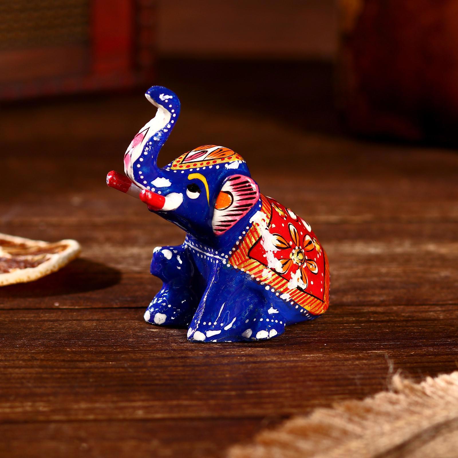 Изображение товара Сувенир интерьерный "Синий слонёнок" алюминий 5.5x3.5x6 см