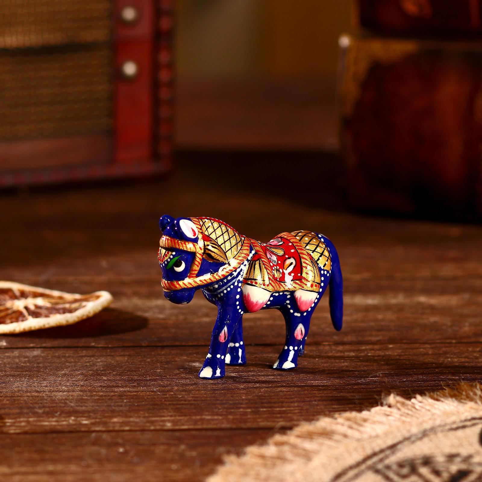 Изображение товара Сувенир интерьерный "Синий конь" алюминий 5x3x6.5 см