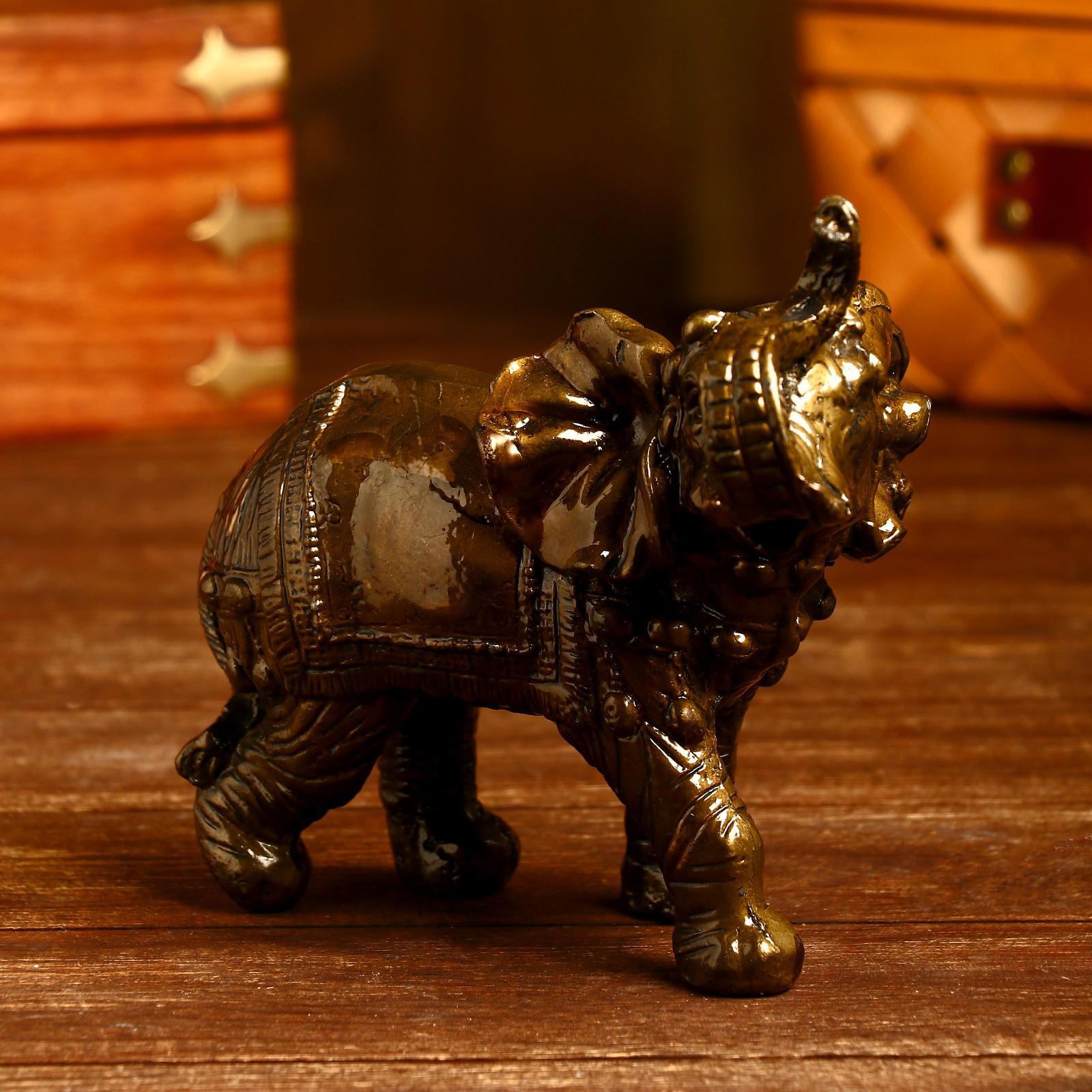 Изображение товара Сувенир интерьерный Царский слон 12x18x17 см — бронза
