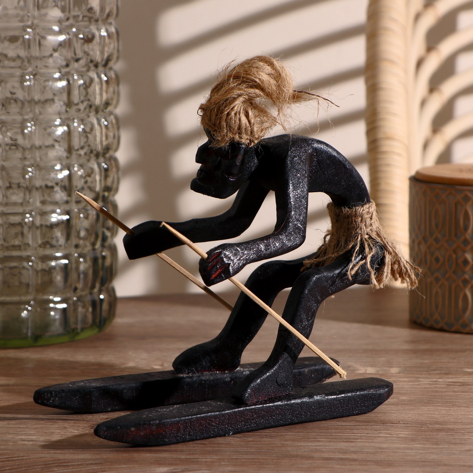 Изображение товара Сувенир интерьерный "Абориген-лыжник" высота 30 см