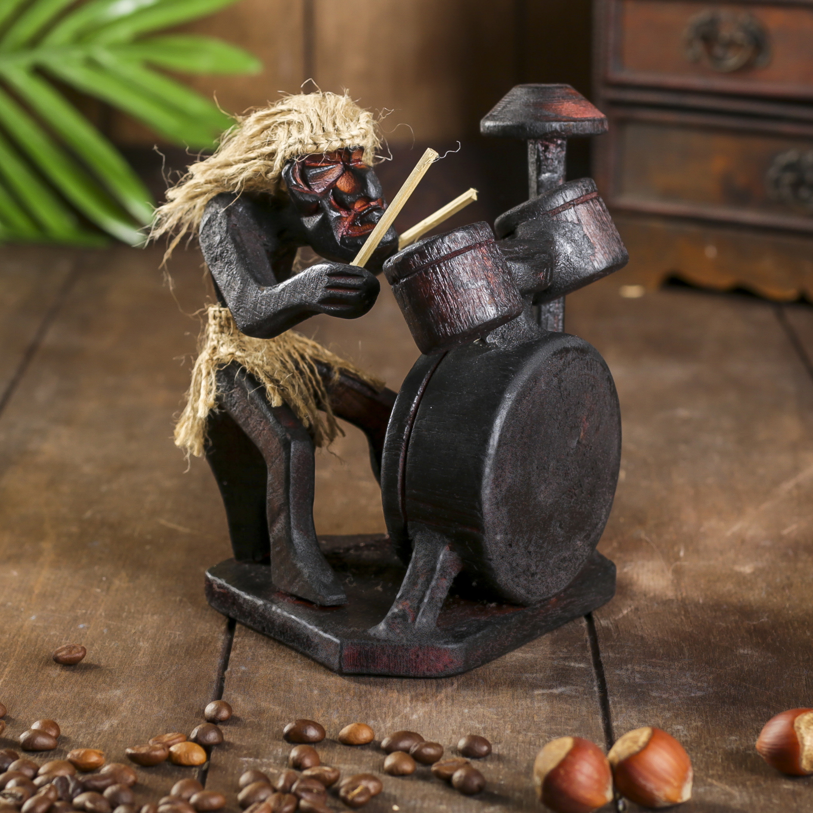 Изображение товара Сувенир интерьерный "Абориген с барабанной установкой" высота 25 см