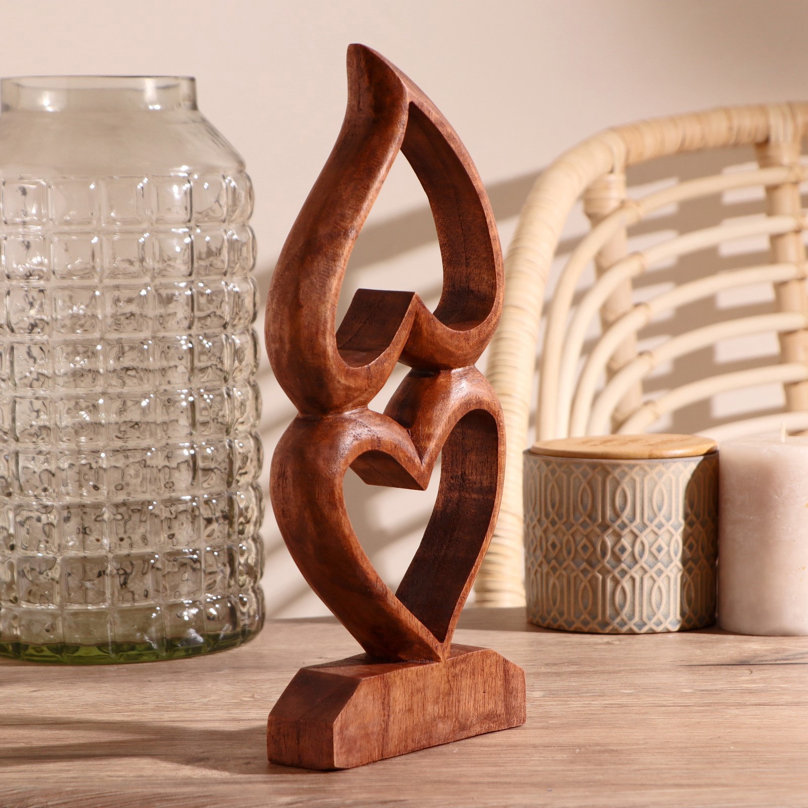 Изображение товара Деревянный интерьерный сувенир «Два сердца» 30x14x3,5 см