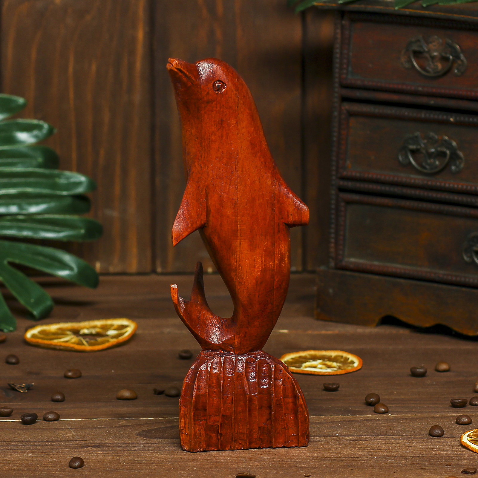 Изображение товара Сувенир интерьерный "Дельфин" коричневый цвет 20x6x5 см