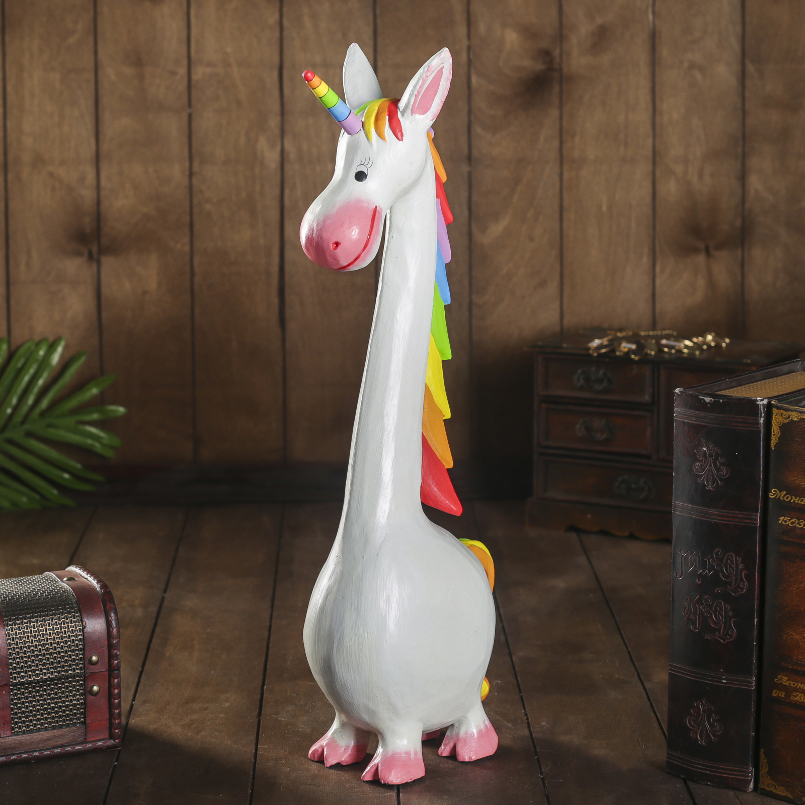 Изображение товара Сувенир интерьерный Единорог из дерева 10x15x50 см