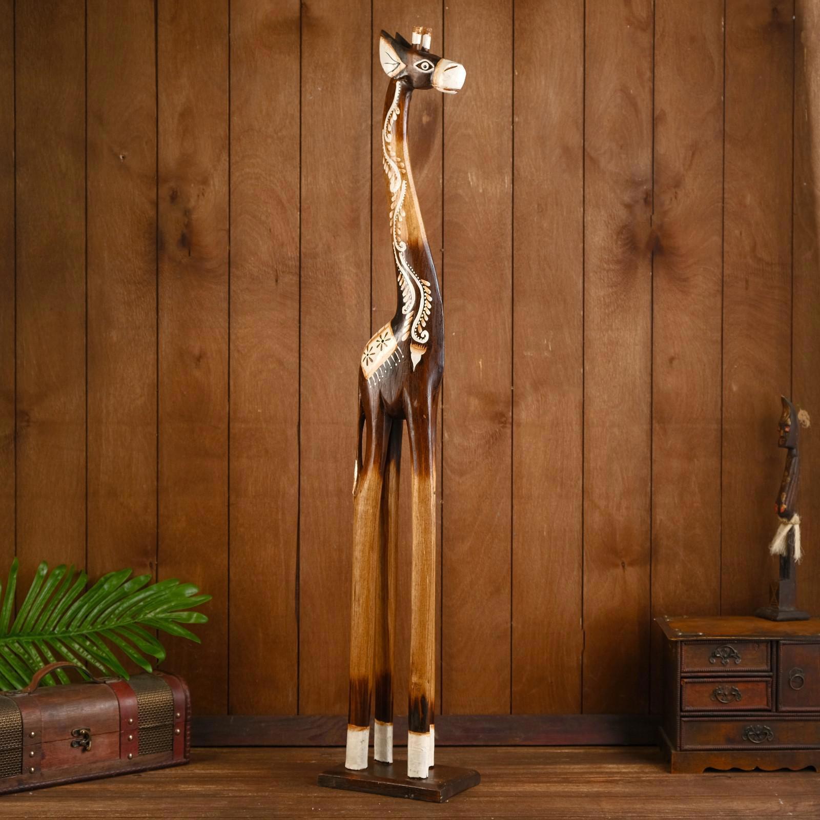 Изображение товара Сувенир интерьерный "Жираф узор и белые рожки" высота 100 см