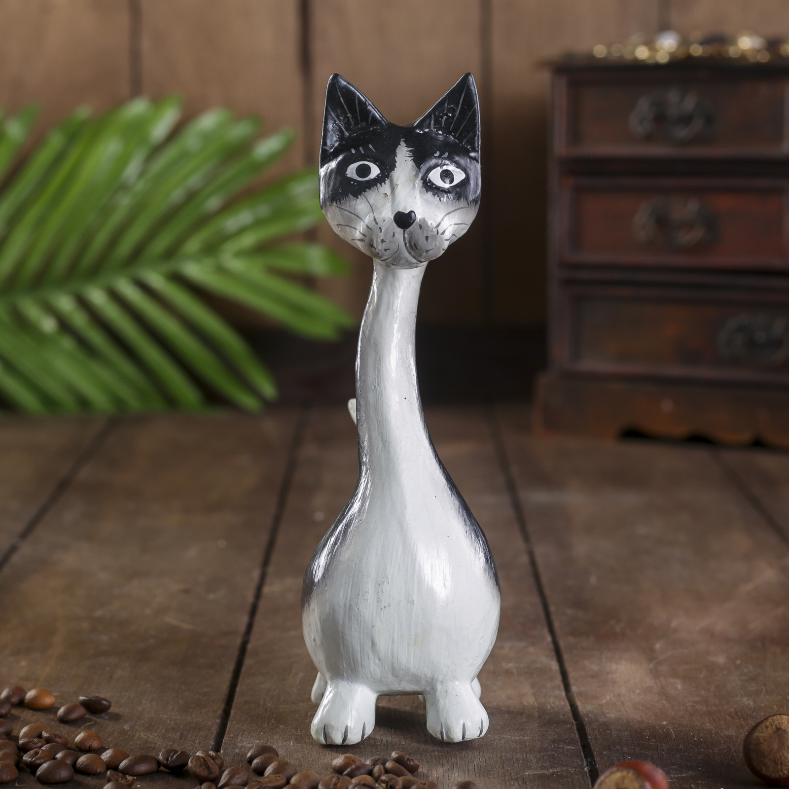 Изображение товара Сувенир интерьерный "Котик с длинной шеей" 7.5x5.5x18 см