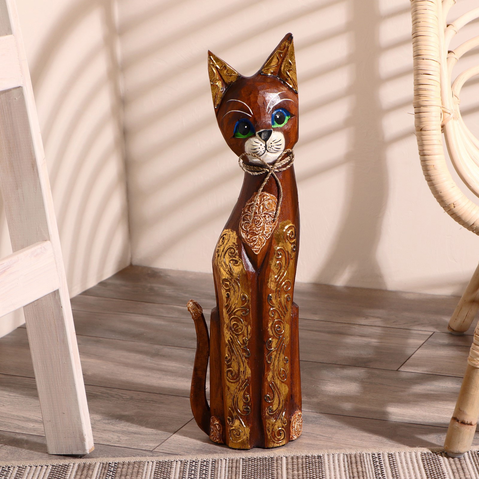 Изображение товара Сувенир интерьерный СIMALAND Декоративная фигура котёнок с бантом