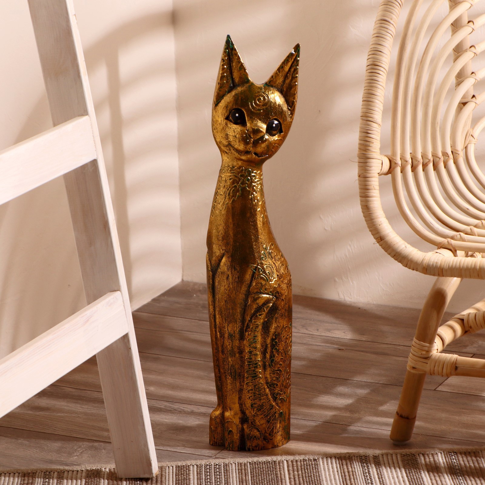Изображение товара Сувенир интерьерный "Кошечка золотистая" 17x7x60 см Изображение товара Сувенир интерьерный "Кошечка золотистая" 17x7x60 см