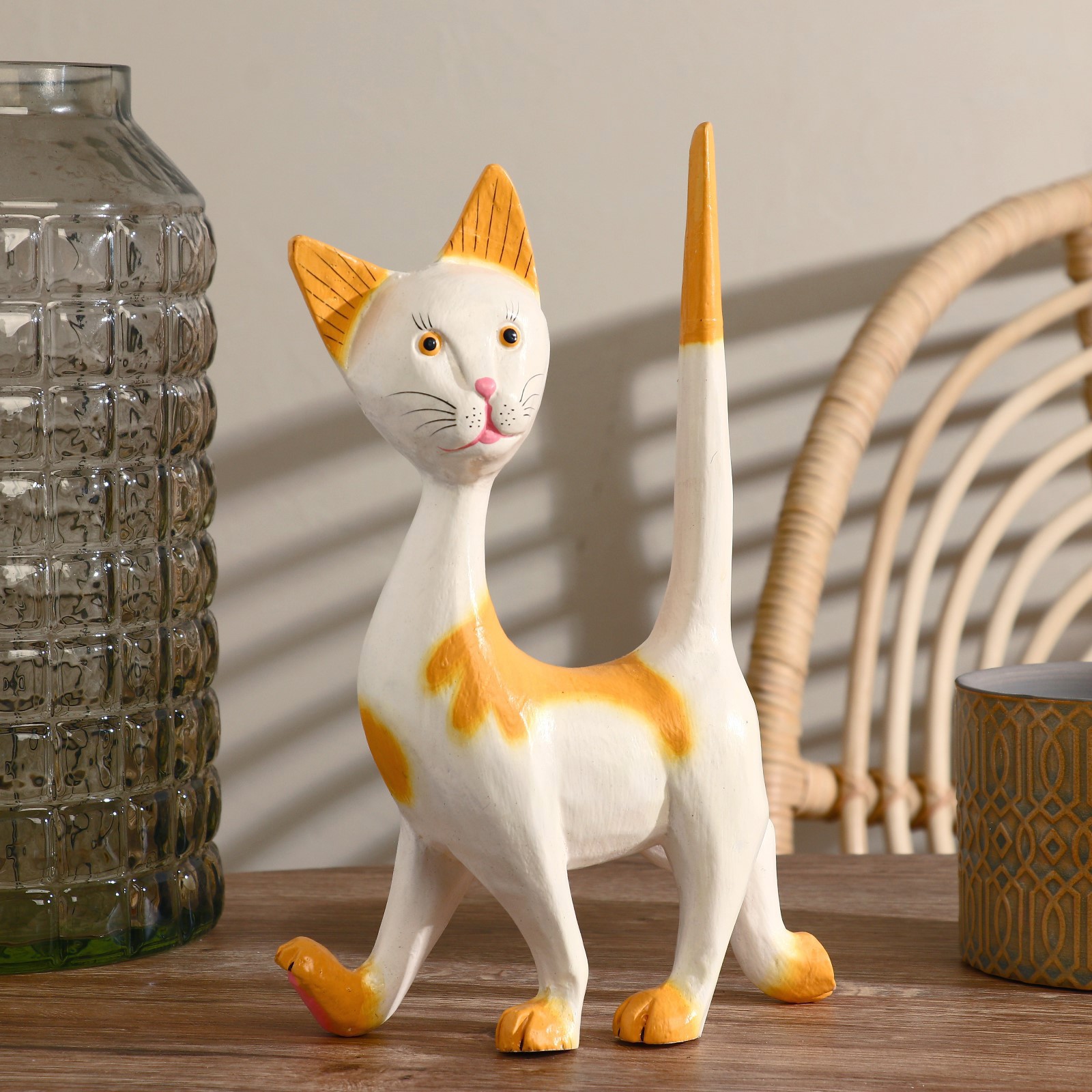 Изображение товара Сувенир интерьерный "Кошечка" с оранжевым 17x27x7 см