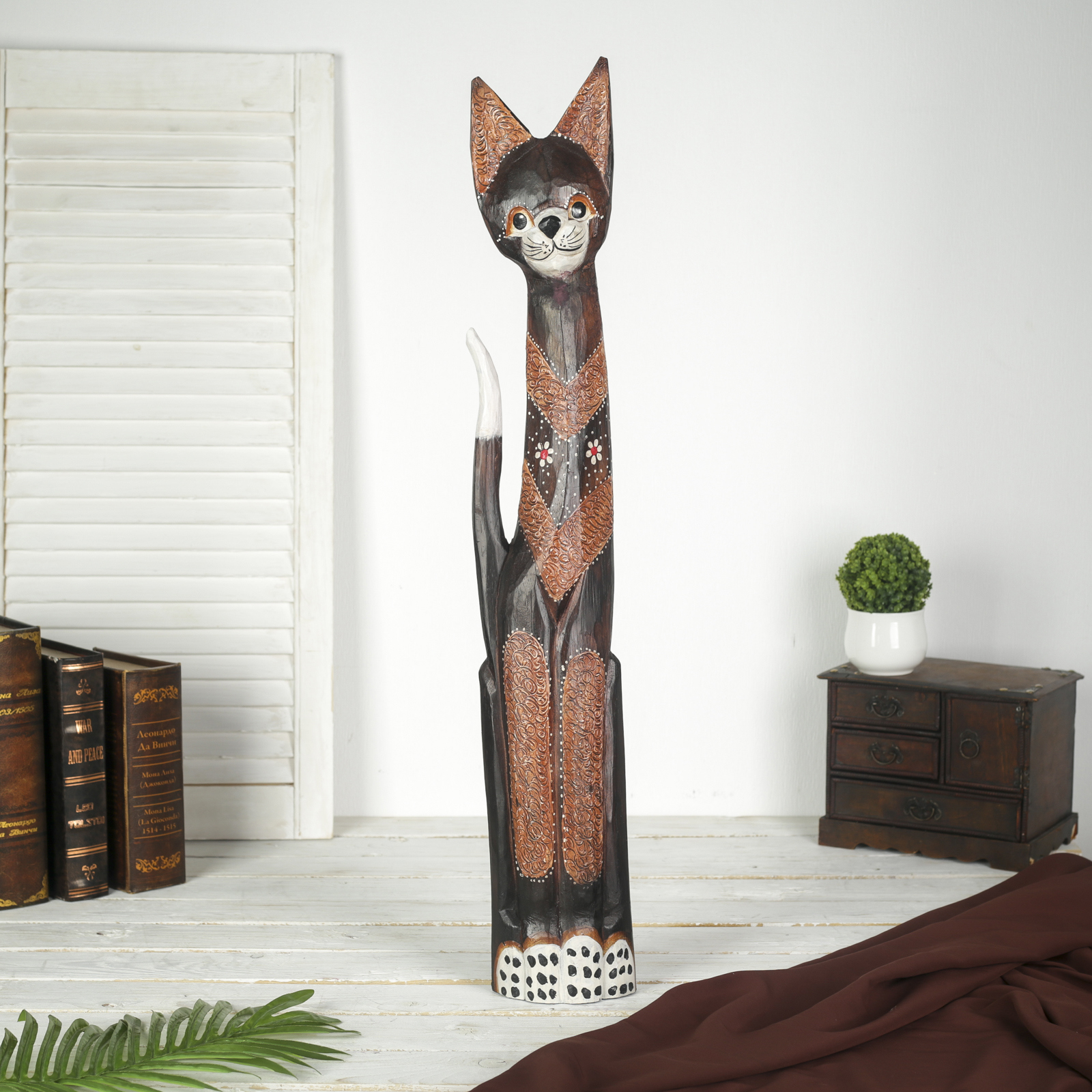 Изображение товара Сувенир интерьерный SIMALAND Кошечка Дерево 80x12,5x5,5 см