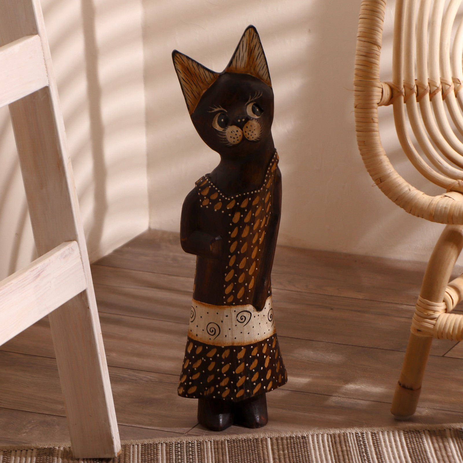 Изображение товара Сувенир интерьерный "Кошка в сарафане в горошек" 50x14x5.5 см