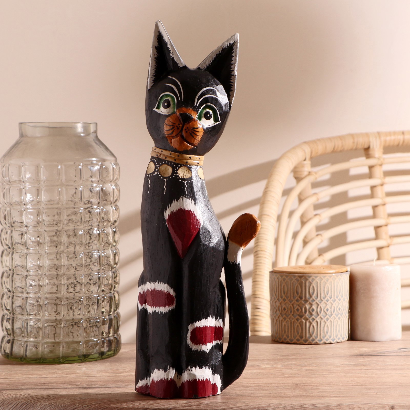 Изображение товара Сувенир интерьерный "Кошка с фиолетовым пятнышком" 5.5x11x40 см