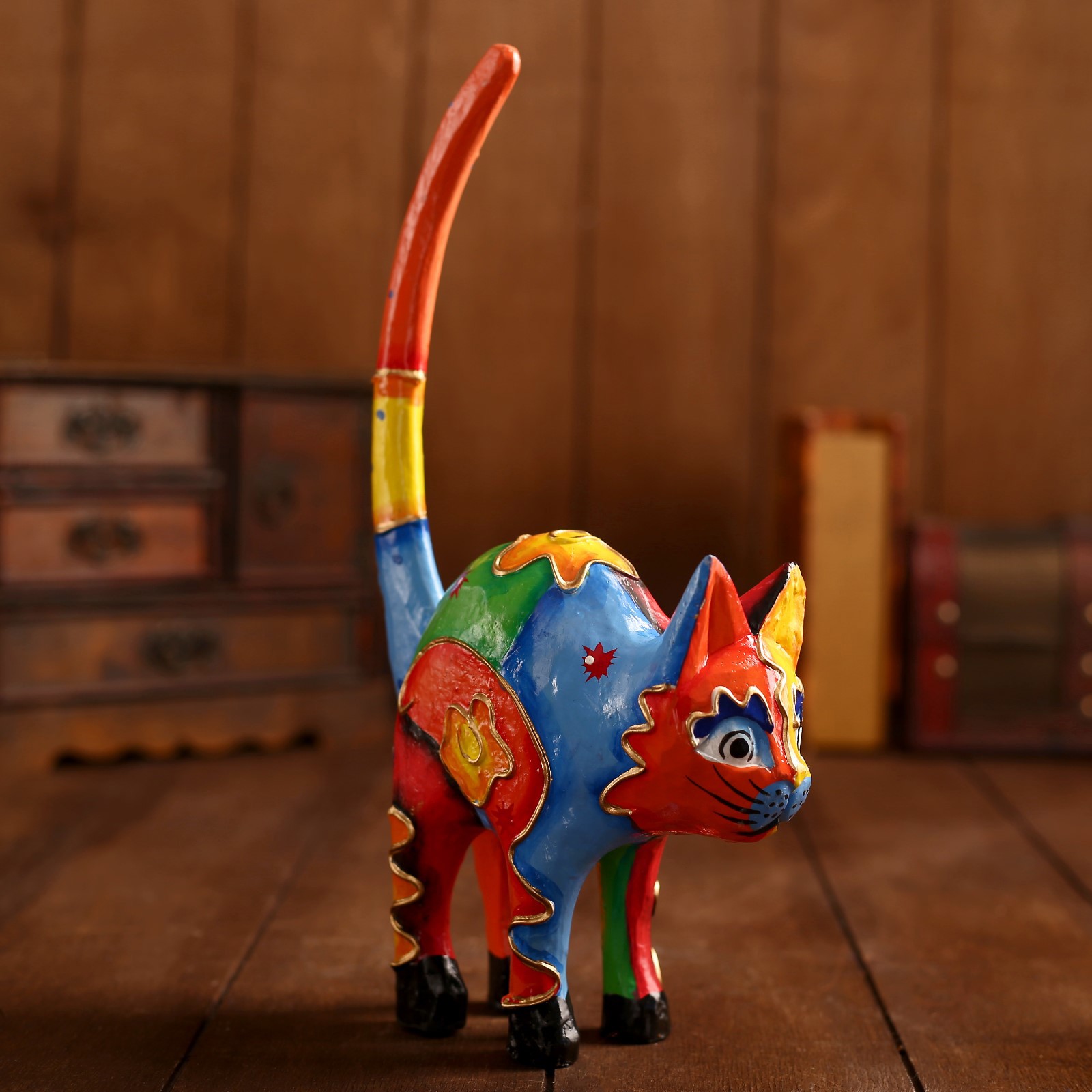 Изображение товара Сувенир интерьерный "Кошка" разноцветная 30x15x5 см