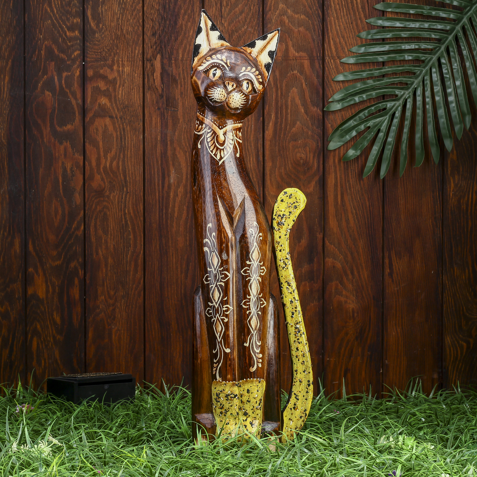 Изображение товара Сувенир интерьерный "Кошка жёлтый хвост в крапинку" высота 60 см