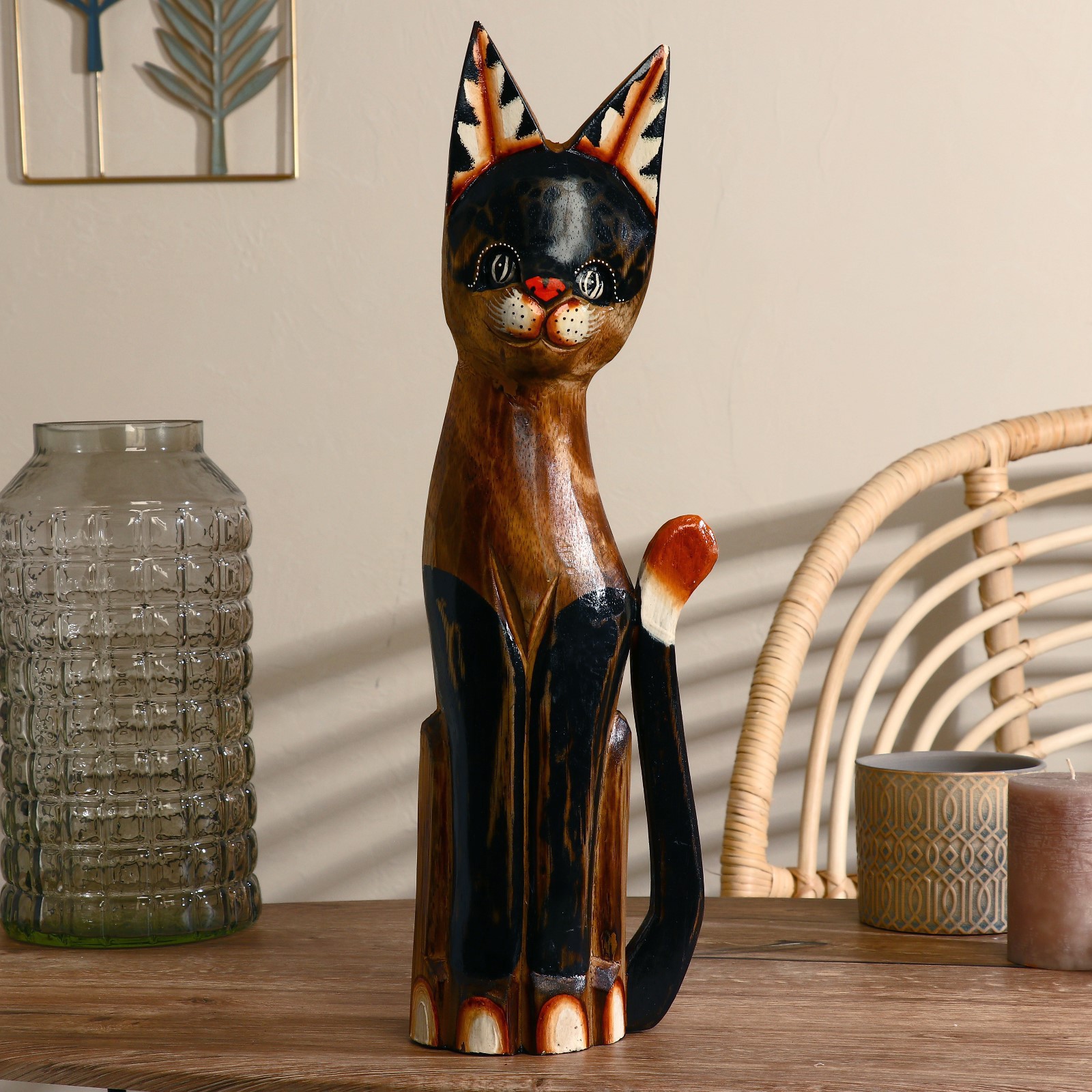 Изображение товара Сувенир интерьерный "Кошка" коричневая, высота 50 см