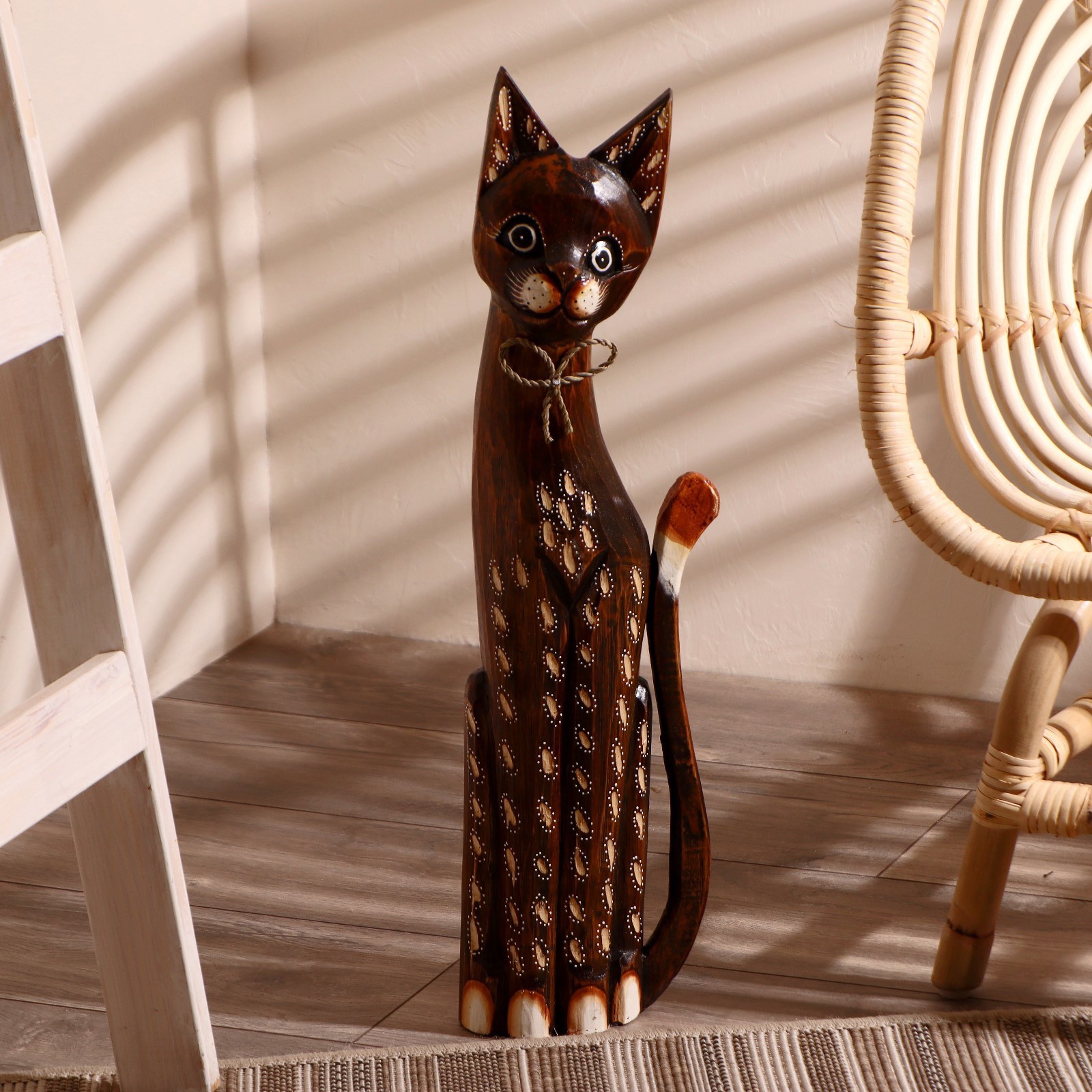 Изображение товара Сувенир интерьерный "Кошка" хвостик с рыжим кончиком, высота 60 см