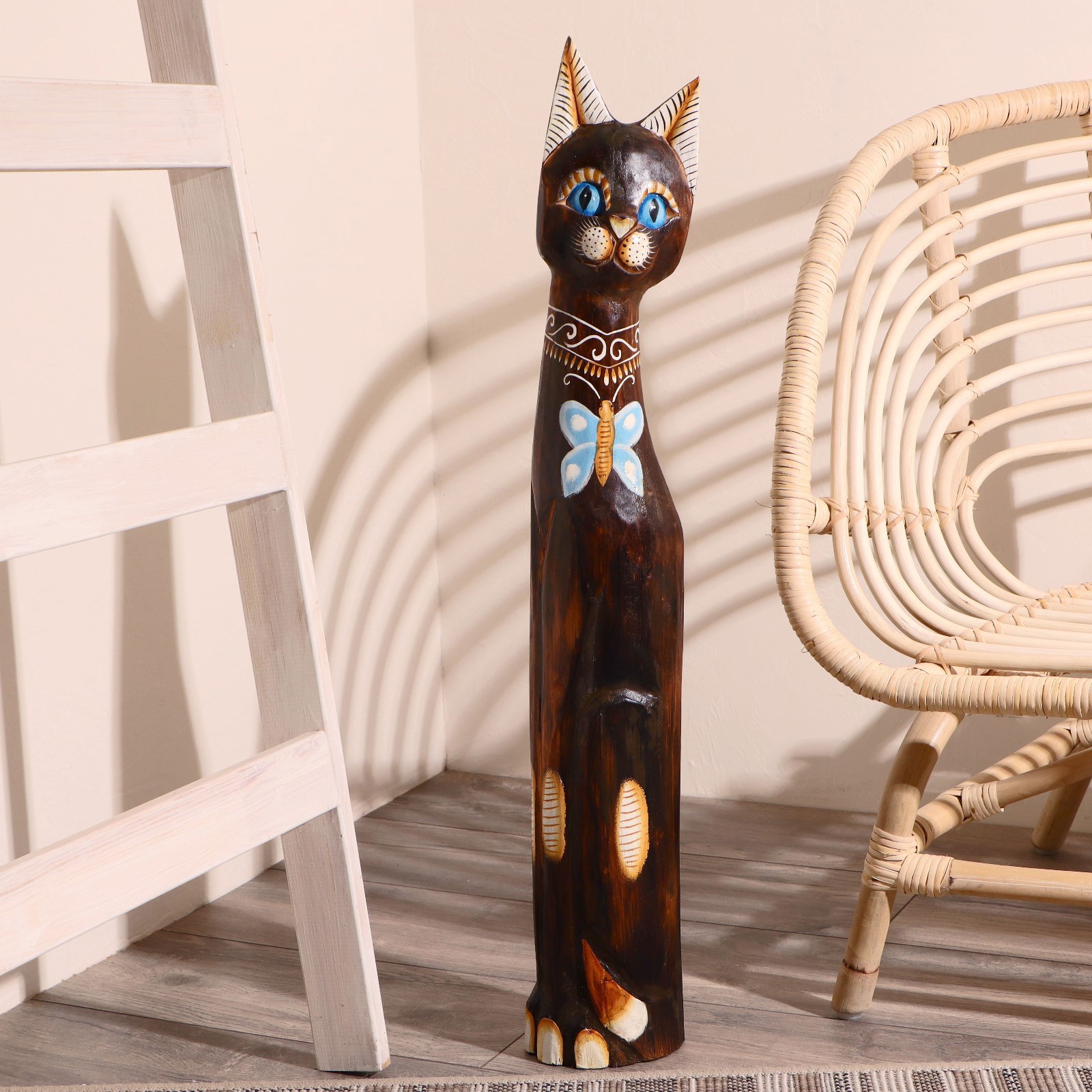 Изображение товара Сувенир интерьерный "Кошка с бабочкой на грудке" высота 80 см