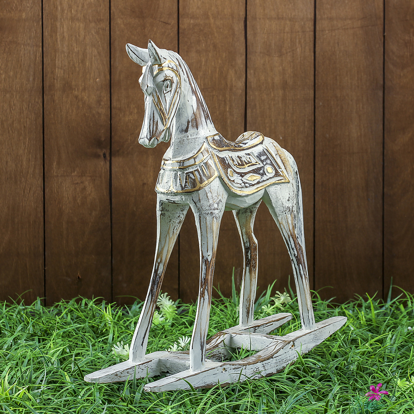 Изображение товара Сувенир интерьерный "Лошадка-качалка серая" 45x12x45 см