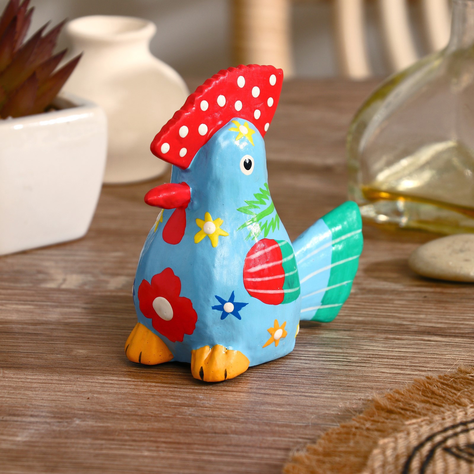 Изображение товара Сувенир интерьерный "Петушок" голубой 7x8x4 см