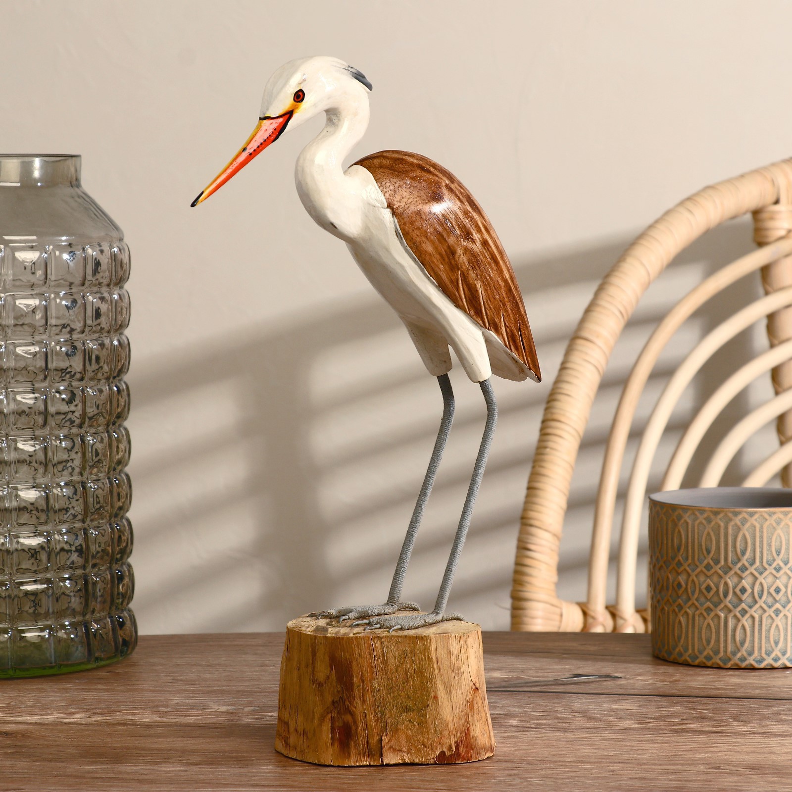 Изображение товара Сувенир интерьерный "Птица" бело-коричневая 35 см