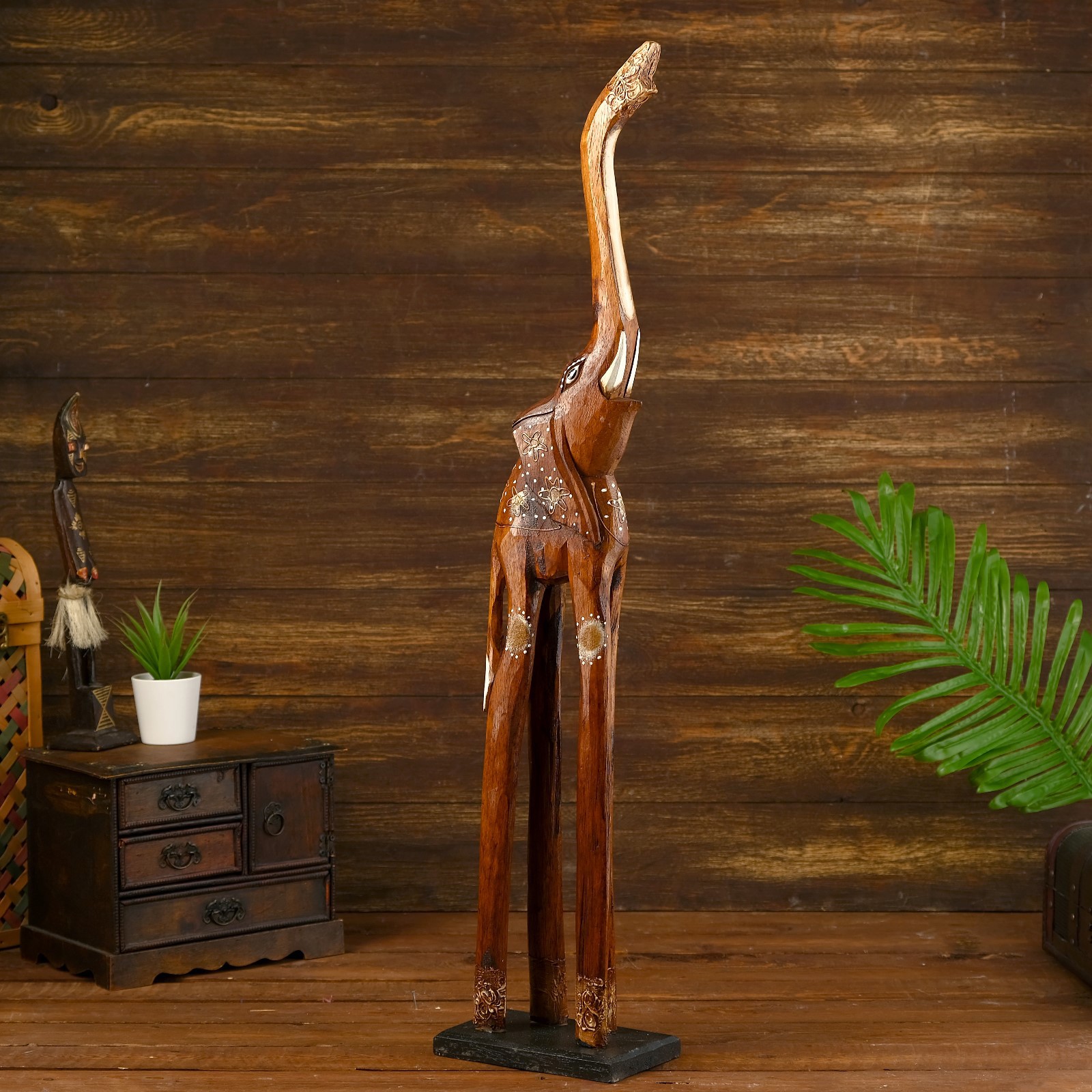 Изображение товара Сувенир интерьерный "Слон ушки в цветочек" высота 80 см