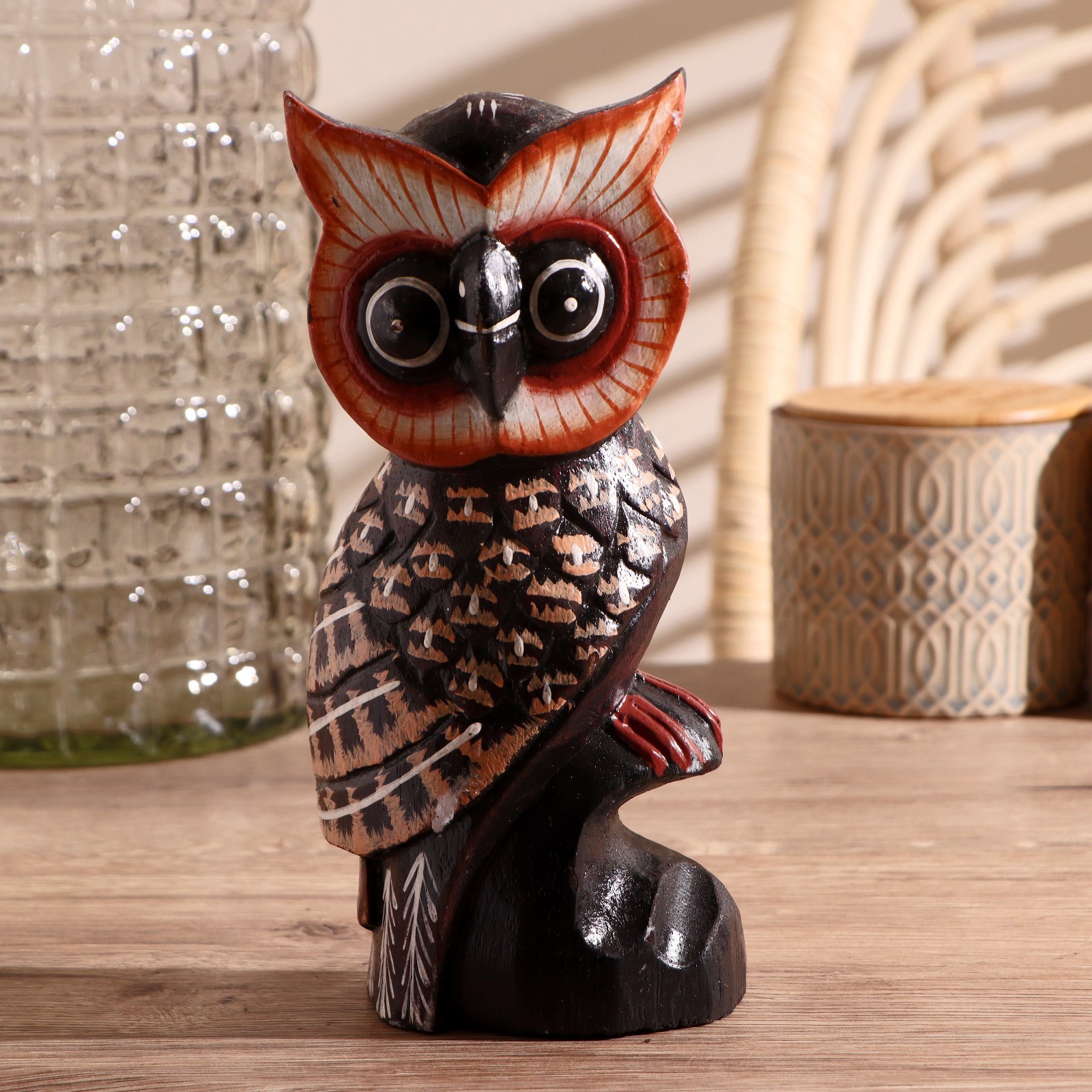 Изображение товара Сова — декоративная деревянная фигура SIMALAND 12x5,5x21 см