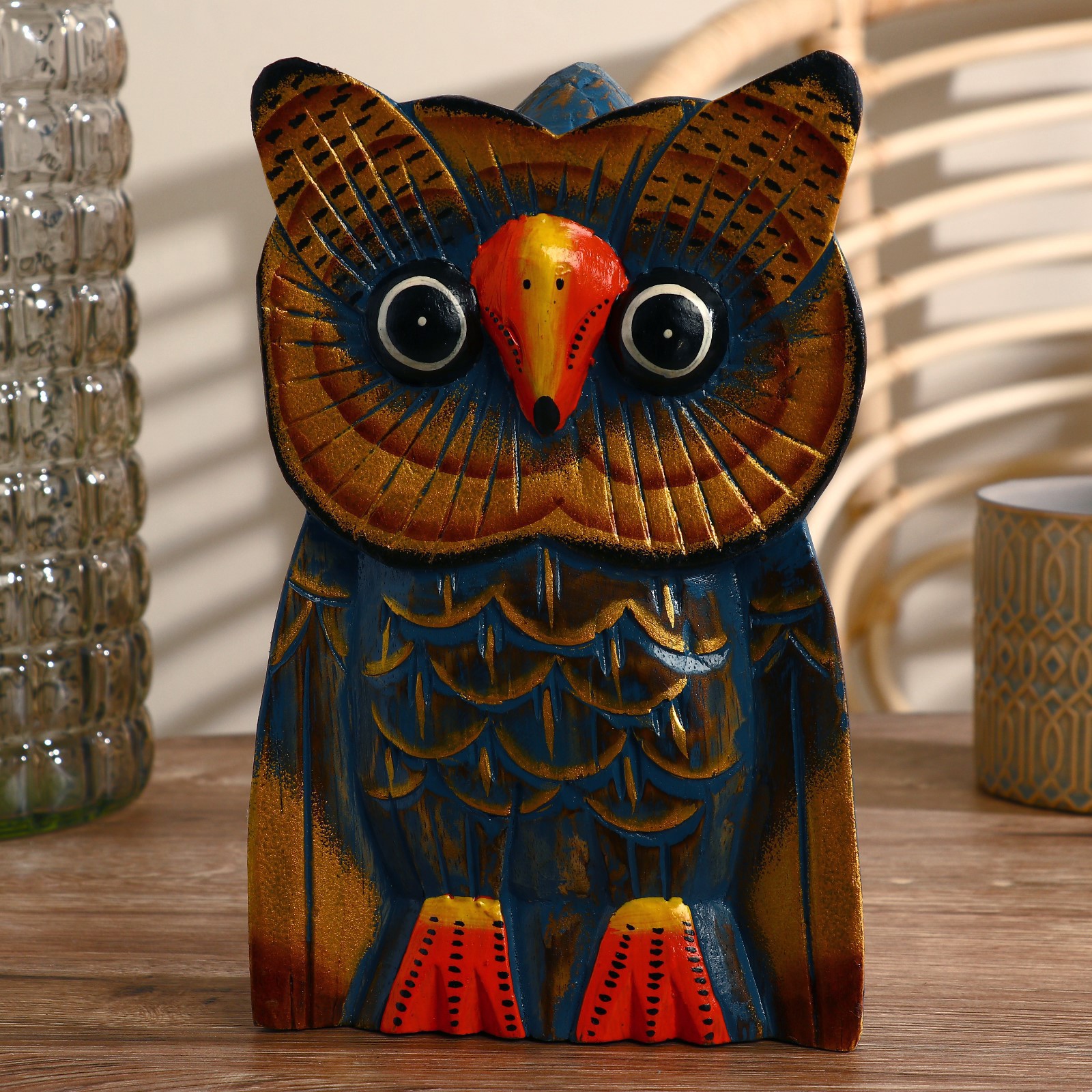 Изображение товара Сувенир интерьерный "Сова" синяя 25 см