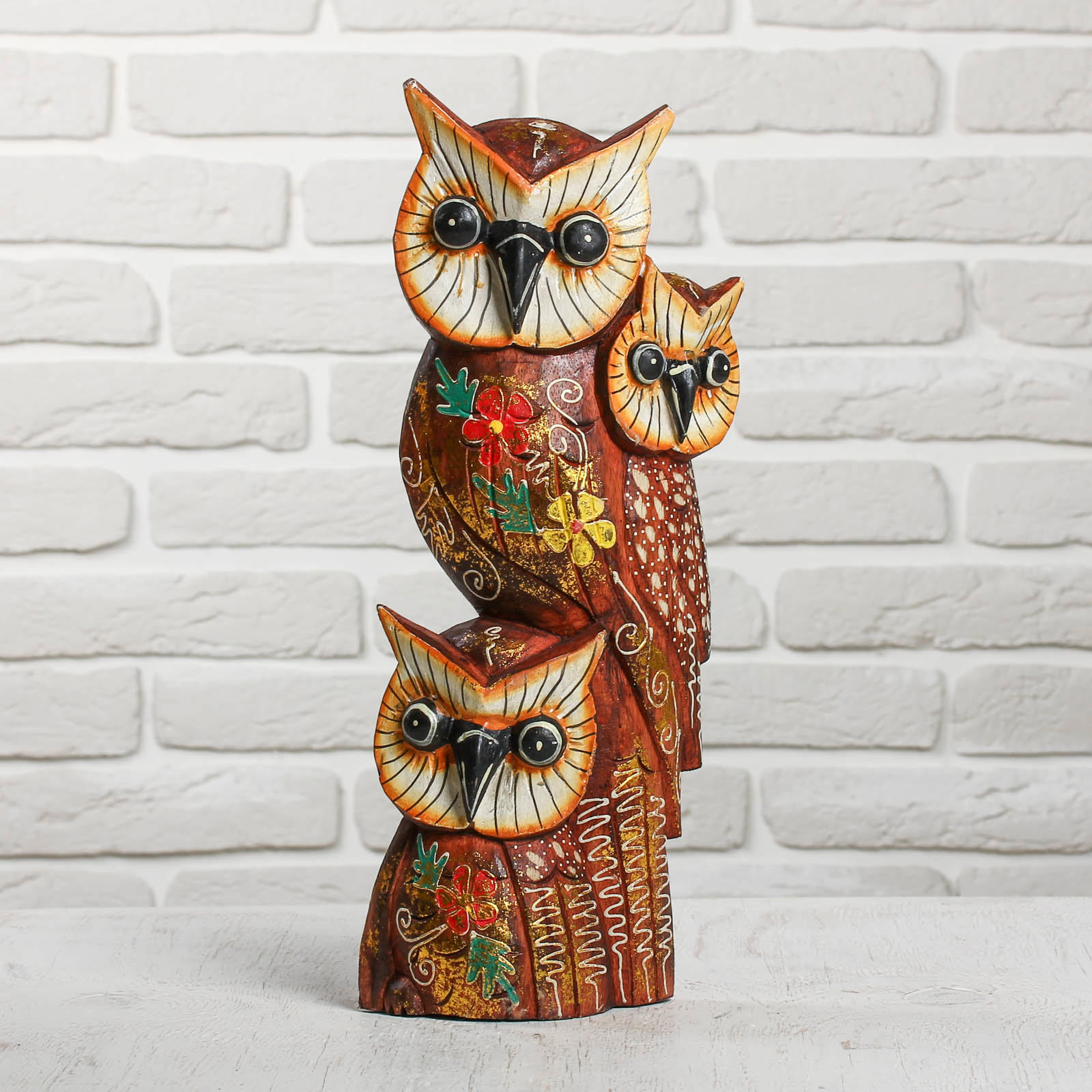 Изображение товара Сувенир интерьерный "Три совы" 16x7.5x40 см