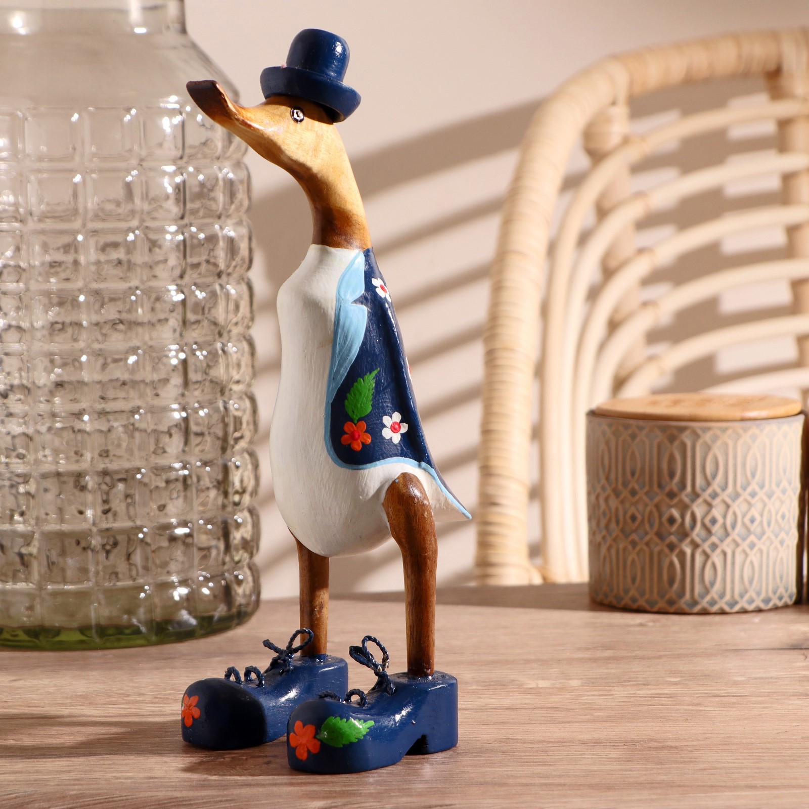 Изображение товара Сувенир интерьерный "Утка в синем летнем костюме" 13x9x27 см