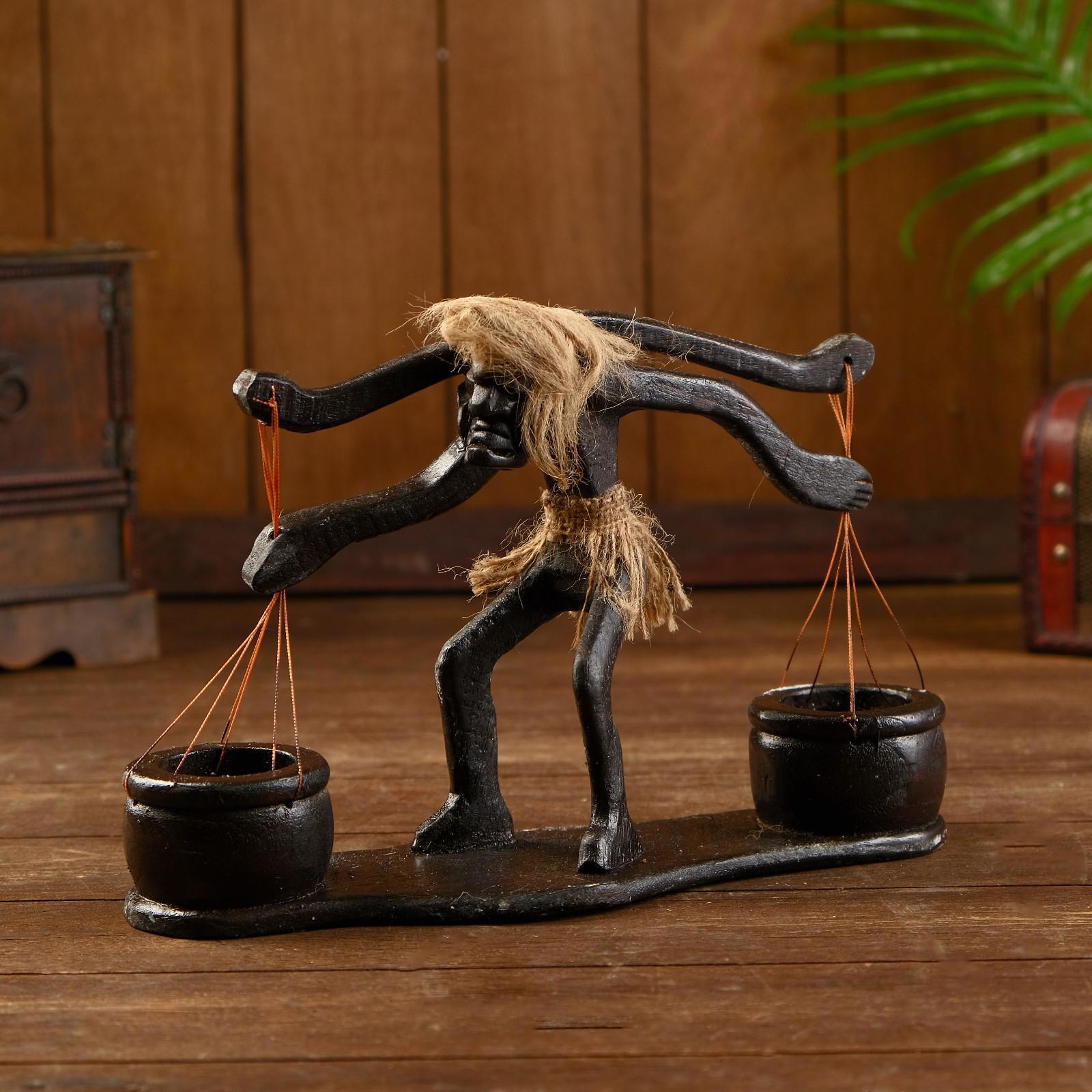 Изображение товара Сувенир интерьерный "Абориген с пустыми вёдрами" 30x10x25 см