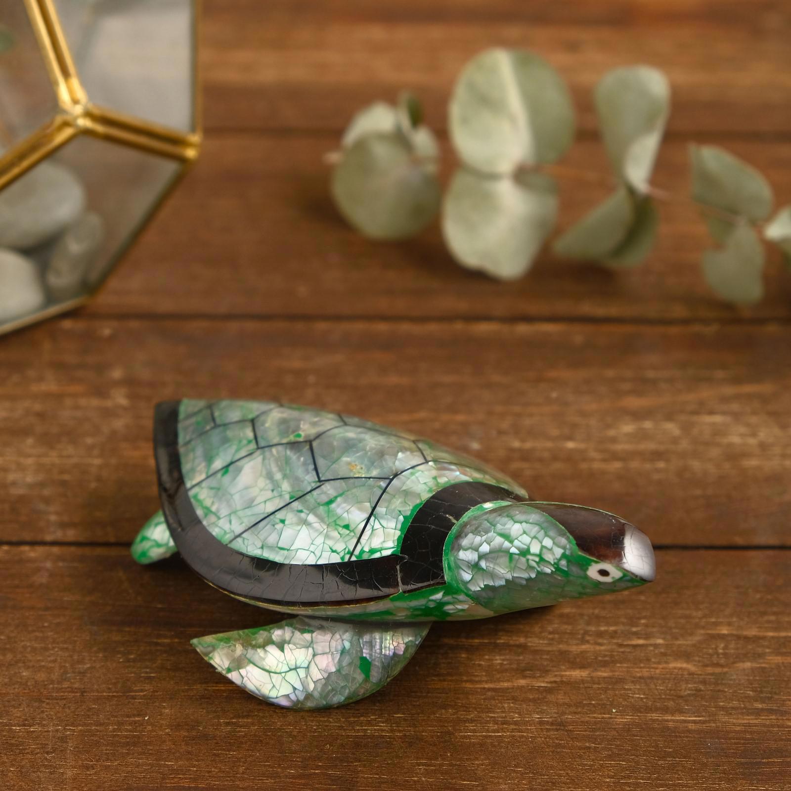 Изображение товара Сувенир интерьерный "Изумрудная черепашка" 14x10x5 см