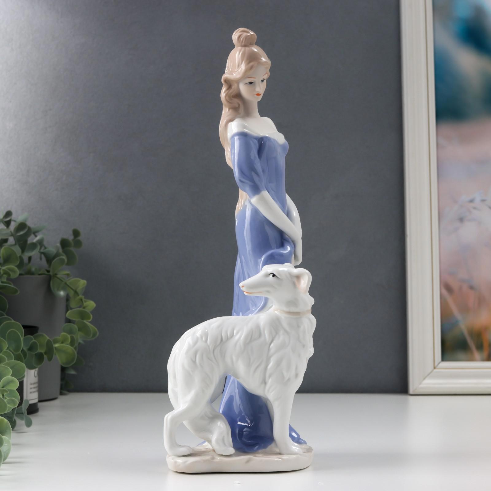 Изображение товара Сувенир интерьерный "Девушка с гончей собакой" 30x11x8 см