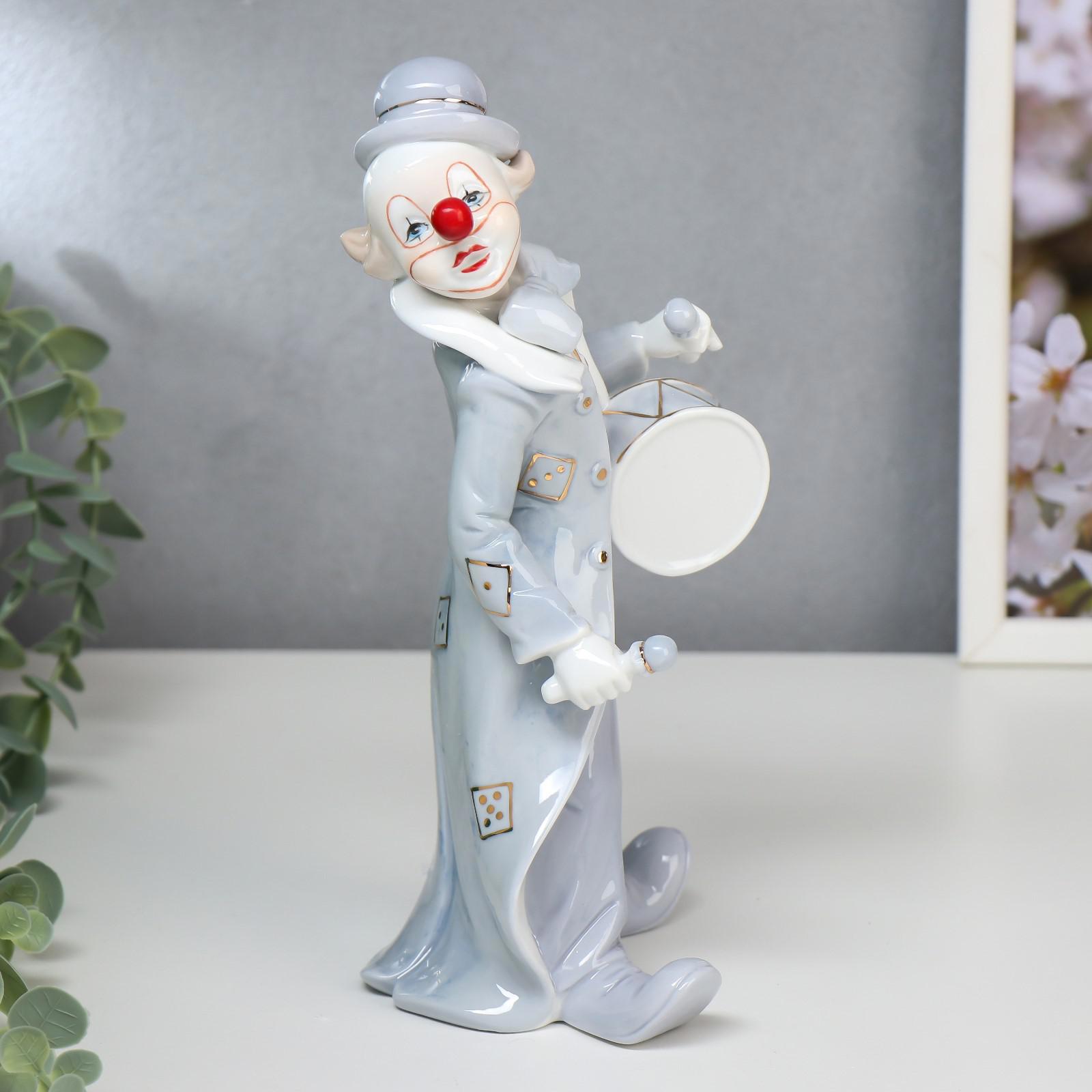 Изображение товара Сувенир интерьерный "Клоун в голубом костюме с барабаном" 24.5x11.5x11 см