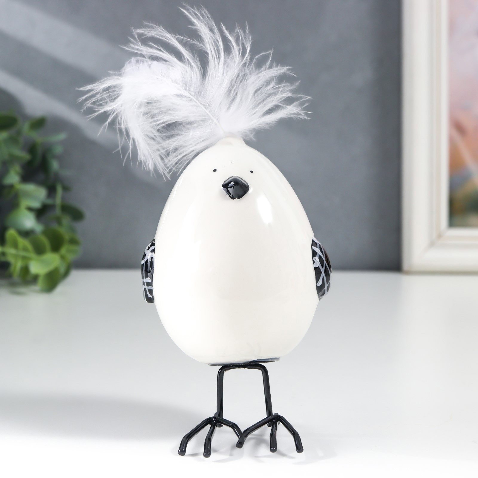 Изображение товара Сувенир интерьерный Птенчик с хохолком 6.3x6.3x8.2 см