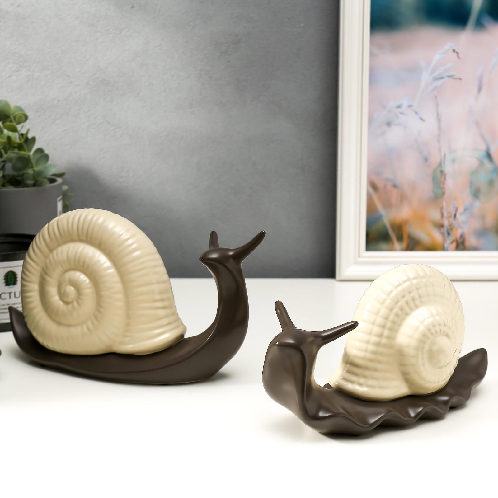 Изображение товара Сувенир интерьерный "Улитки" матовый набор 2 шт 7x20x11 13x24x7 см
