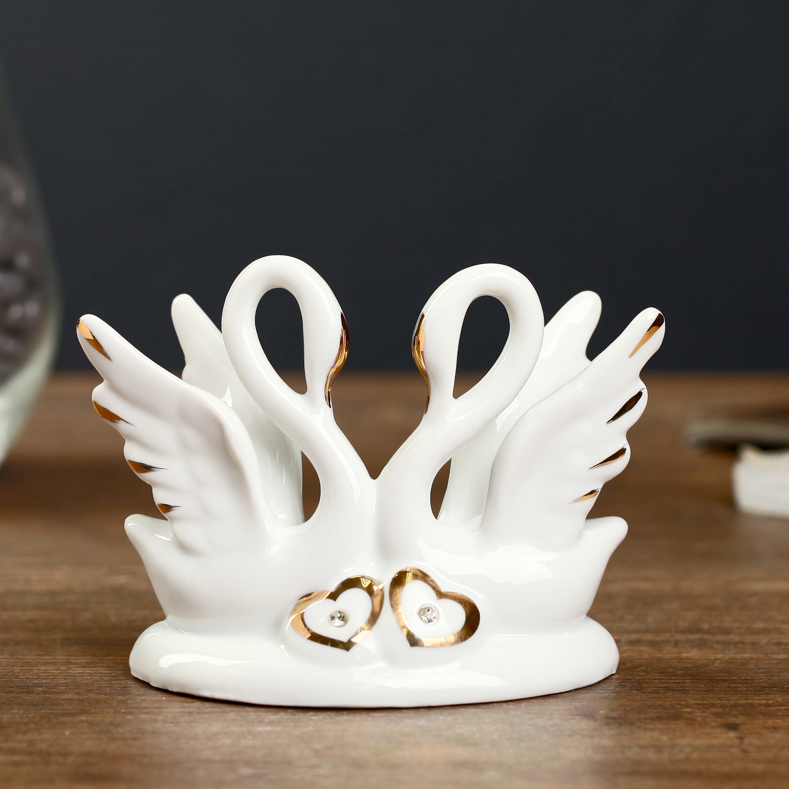 Изображение товара Сувенир интерьерный "2 лебедя изящество" стразы 10x5x9 см