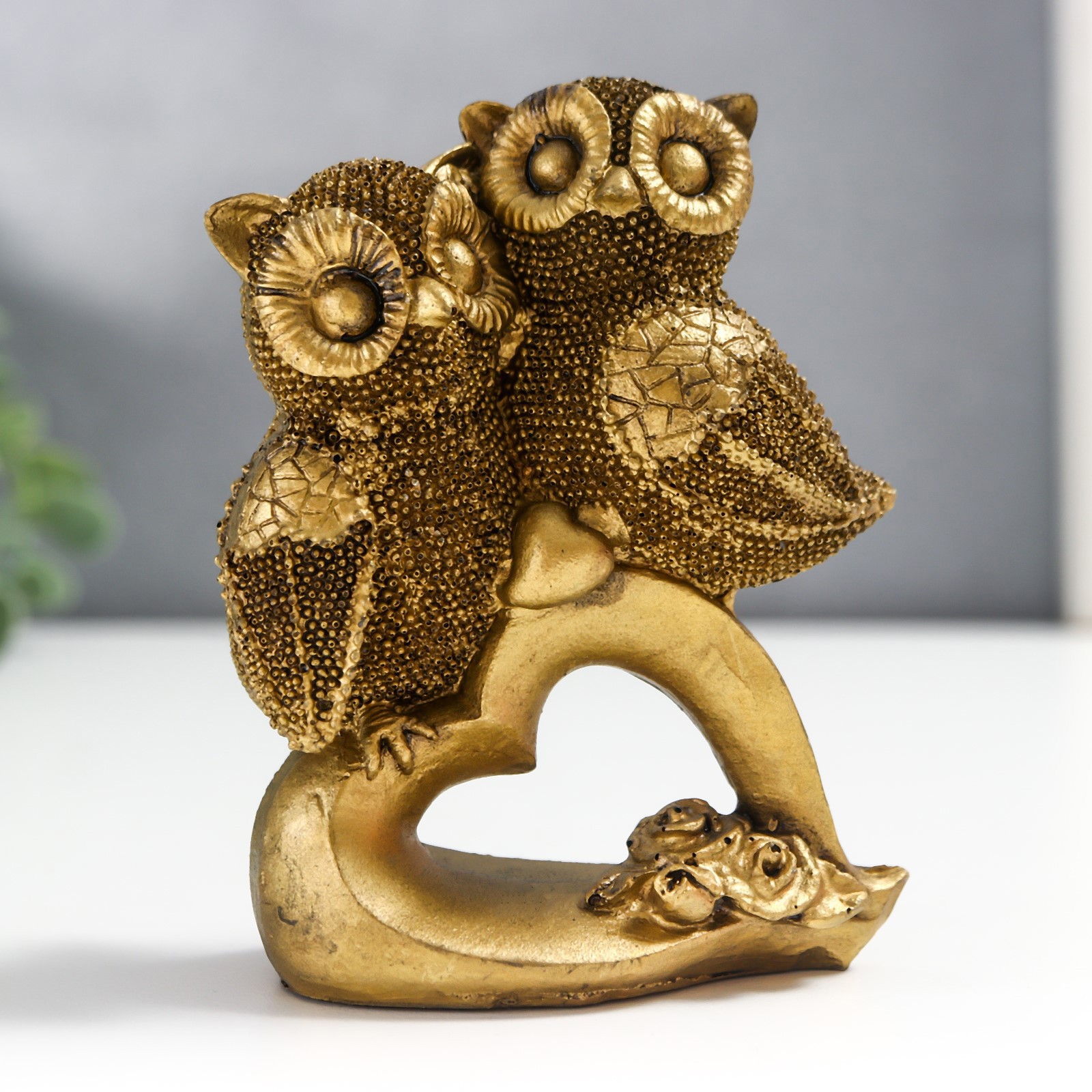 Изображение товара Сувенир интерьерный 2 совы на сердце, 10,5х4х8 см