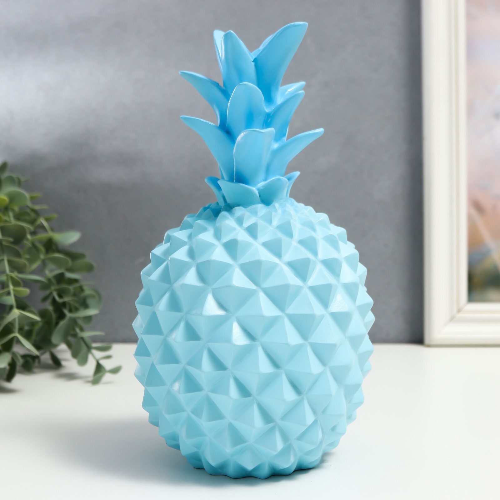 Изображение товара Сувенир интерьерный "Ананас голубой" матовый 24x14x14 см