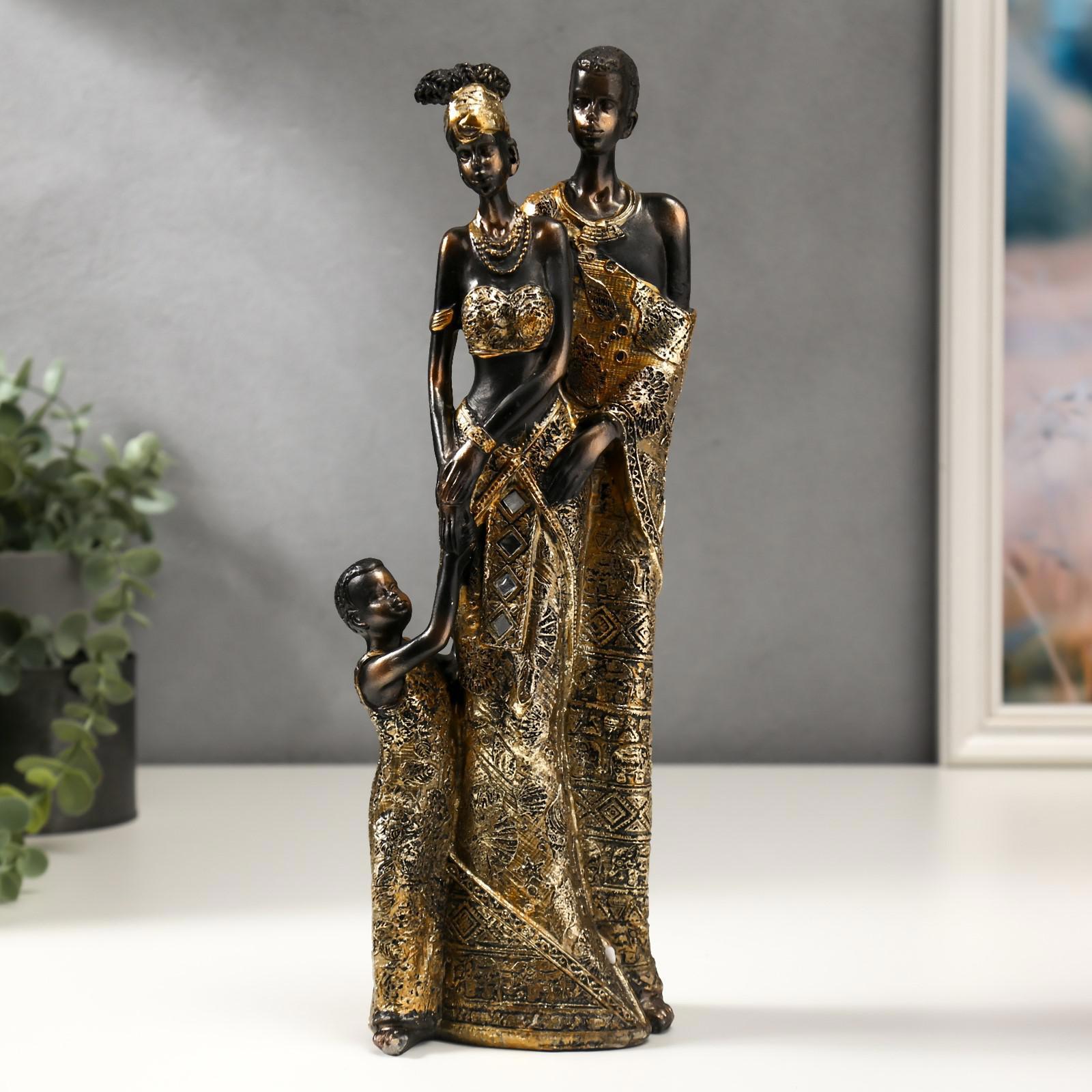 Изображение товара Сувенир интерьерный "Африканская семья" наряд с зеркальной мозаикой 30.5x7.5x10.3 см