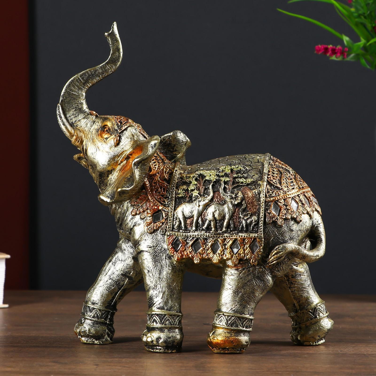 Изображение товара Сувенир интерьерный "Африканский слон, на попоне слоны" 23x20.5x8.5 см