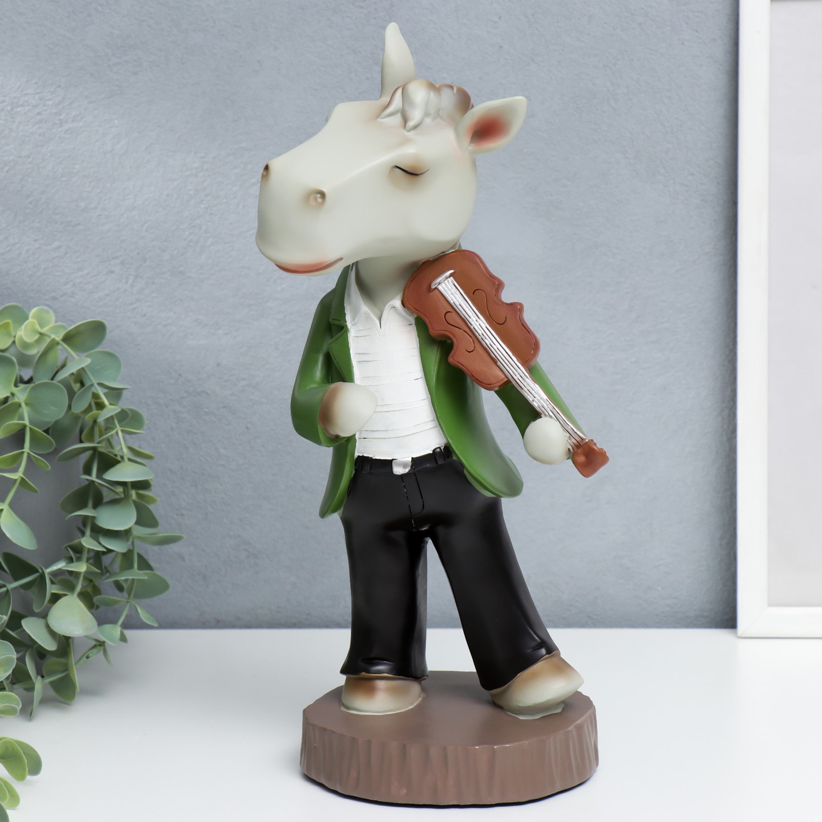 Изображение товара Сувенир Бременские музыканты Конь со скрипкой 31,5 см