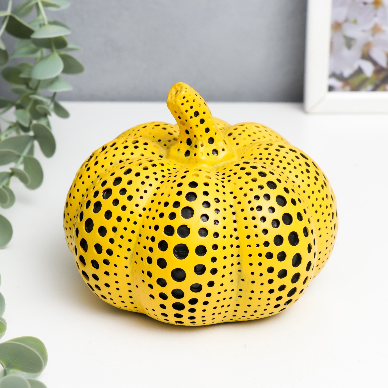 Изображение товара Сувенир Жёлтая тыква в горошек 12x14 см