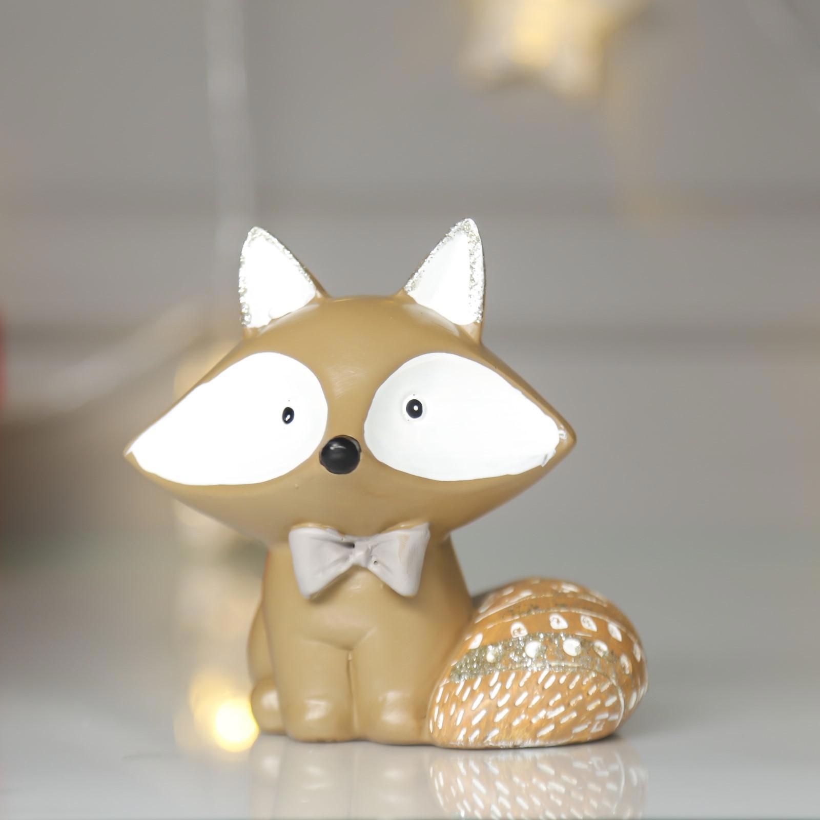Изображение товара Сувенир интерьерный "Лисёнок с бантиком, с узорами на хвосте" 10x6x10 см