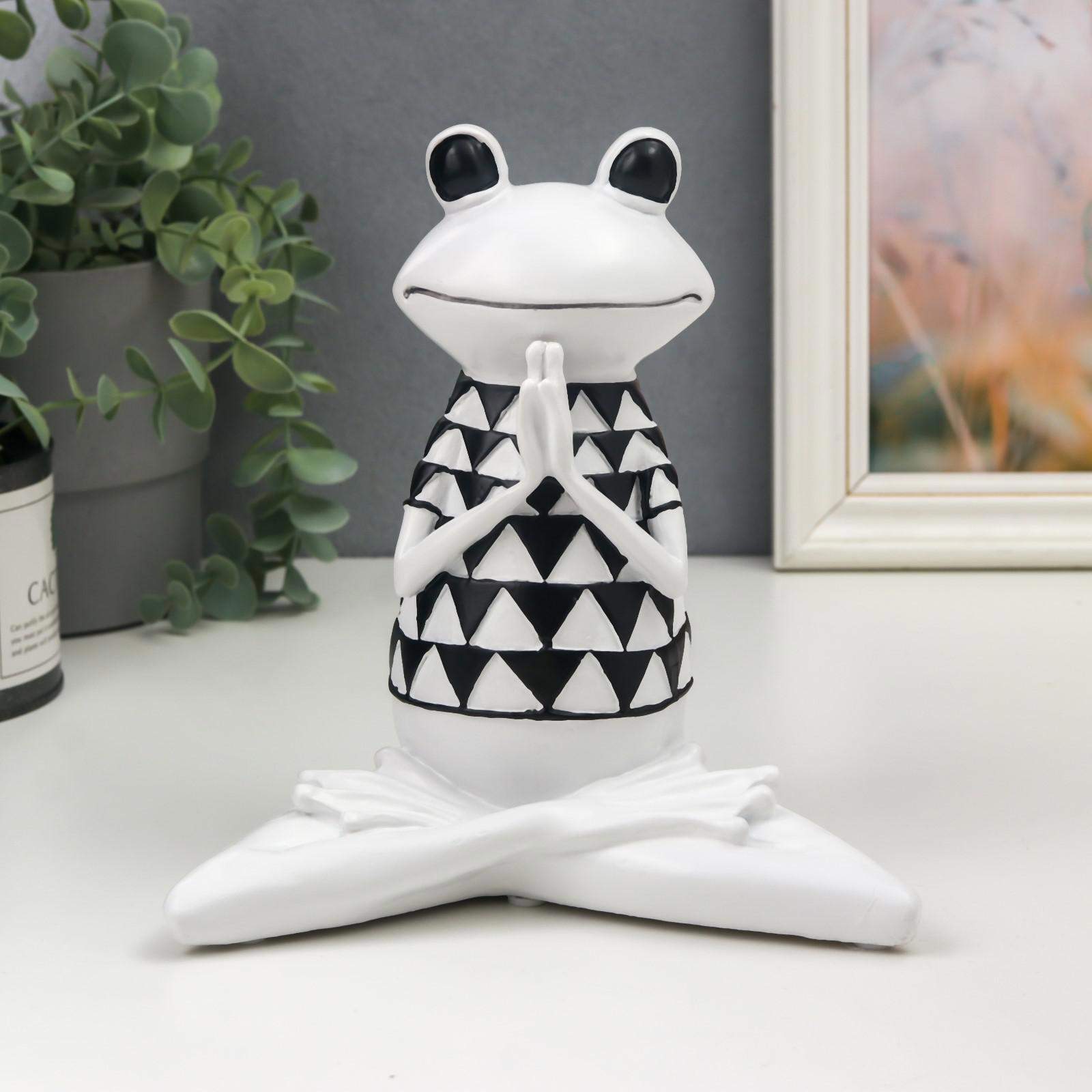 Изображение товара Сувенир интерeрный Лягушонок йога медитация белый 19x18 см